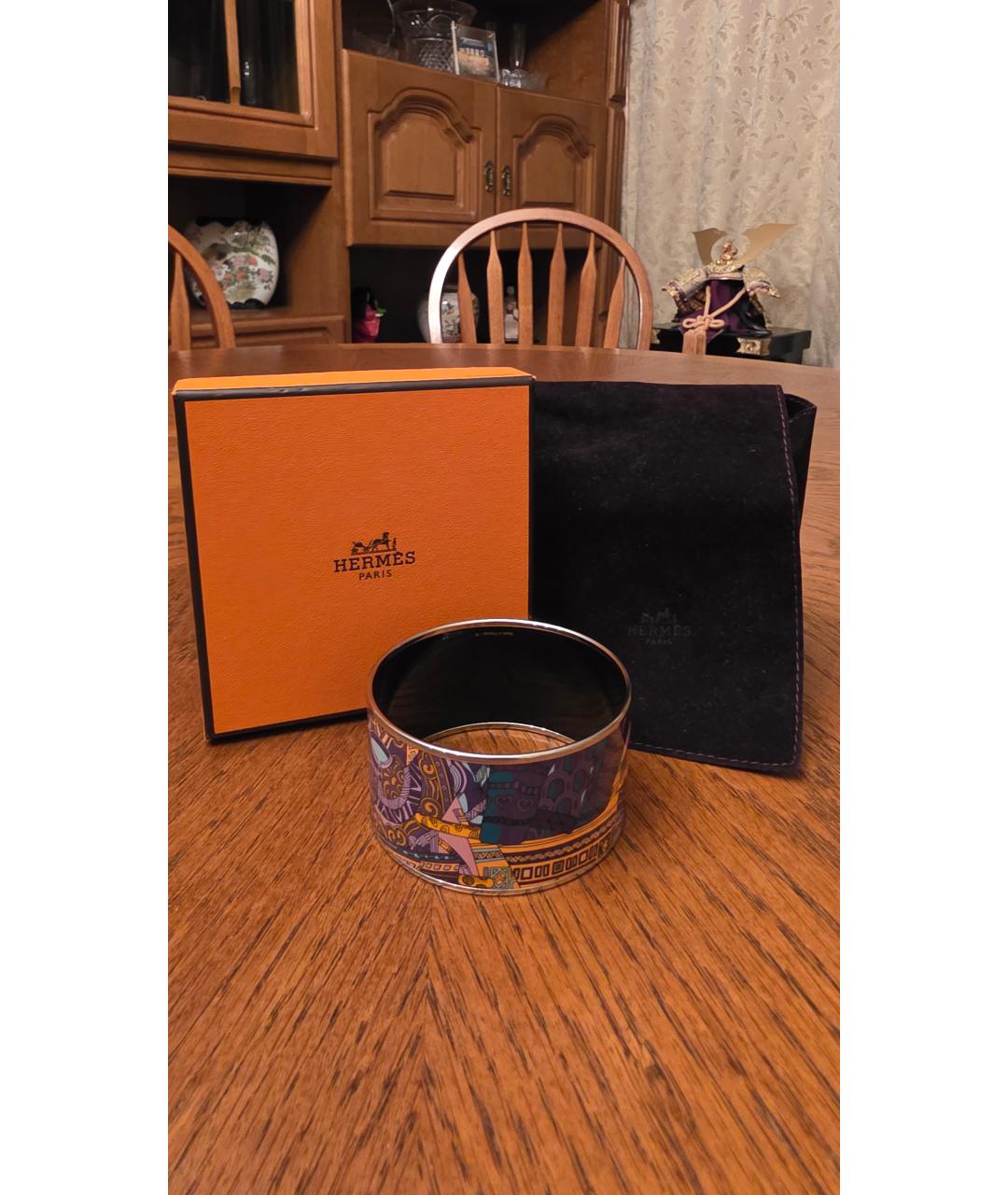 HERMES Фиолетовый латунный браслет, фото 2