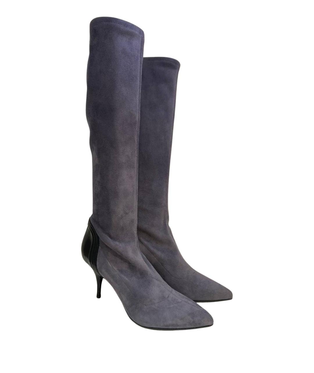 CASADEI Серые замшевые сапоги, фото 5