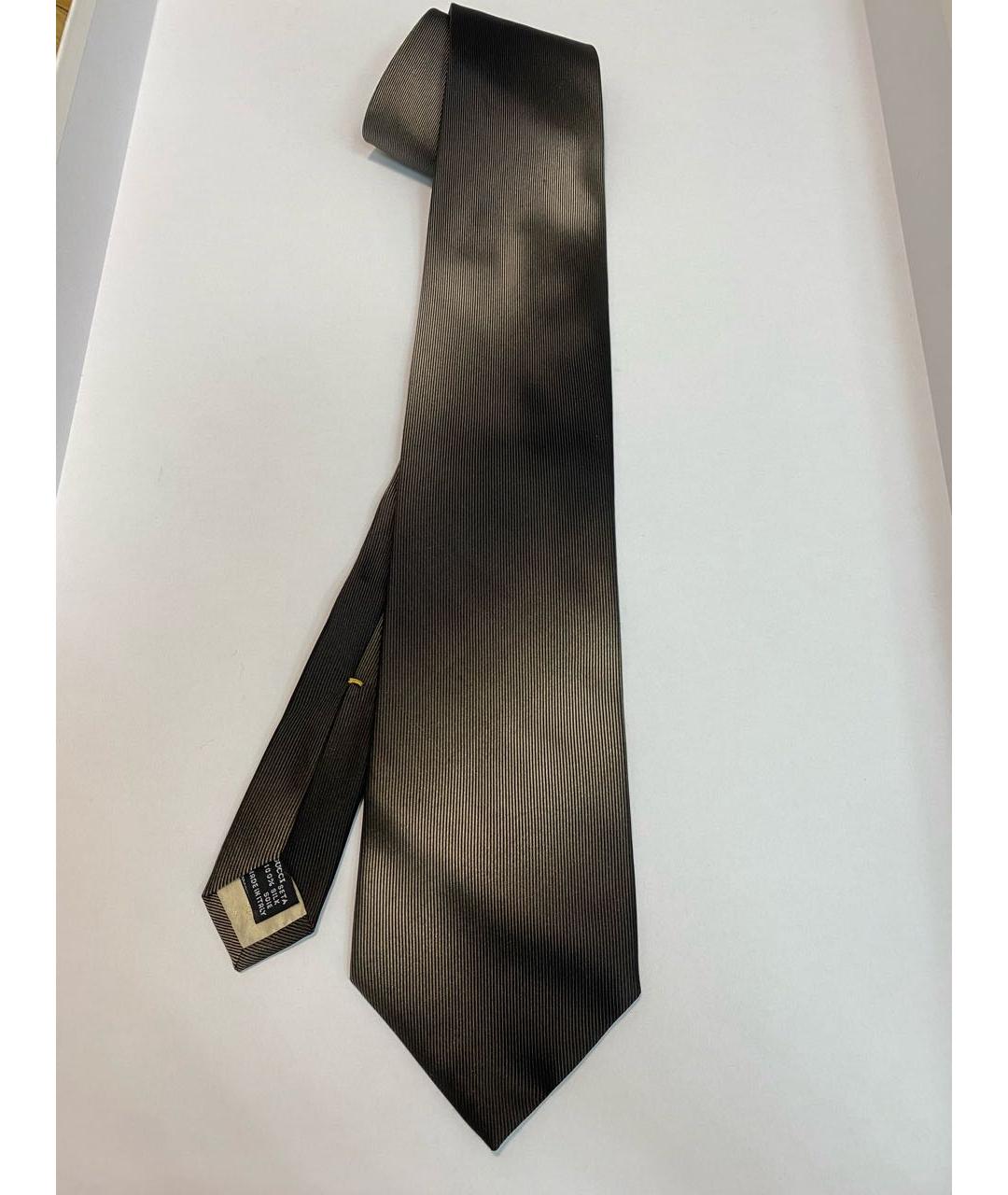 GUCCI Антрацитовый тканевый галстук, фото 2