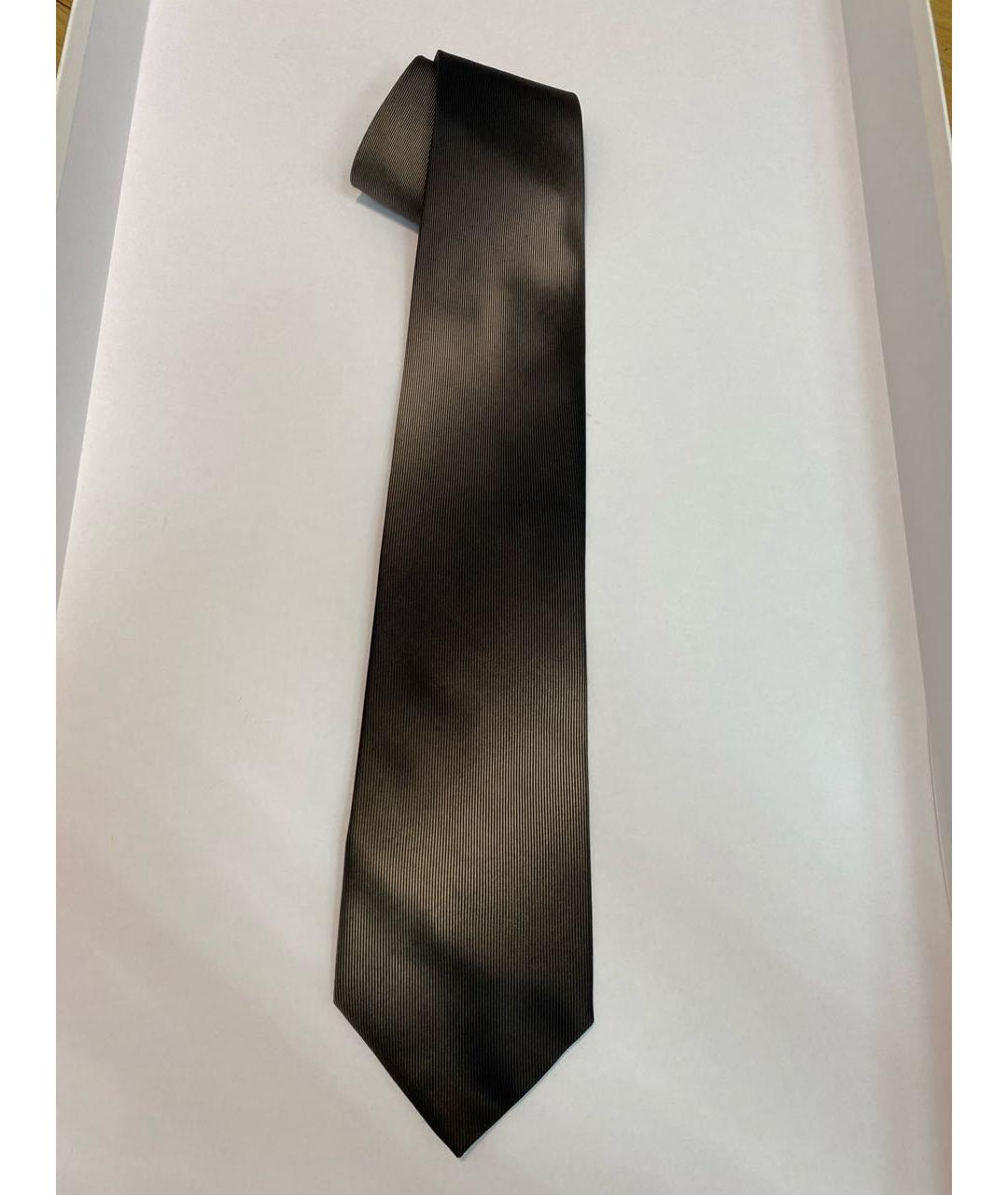 GUCCI Антрацитовый тканевый галстук, фото 6