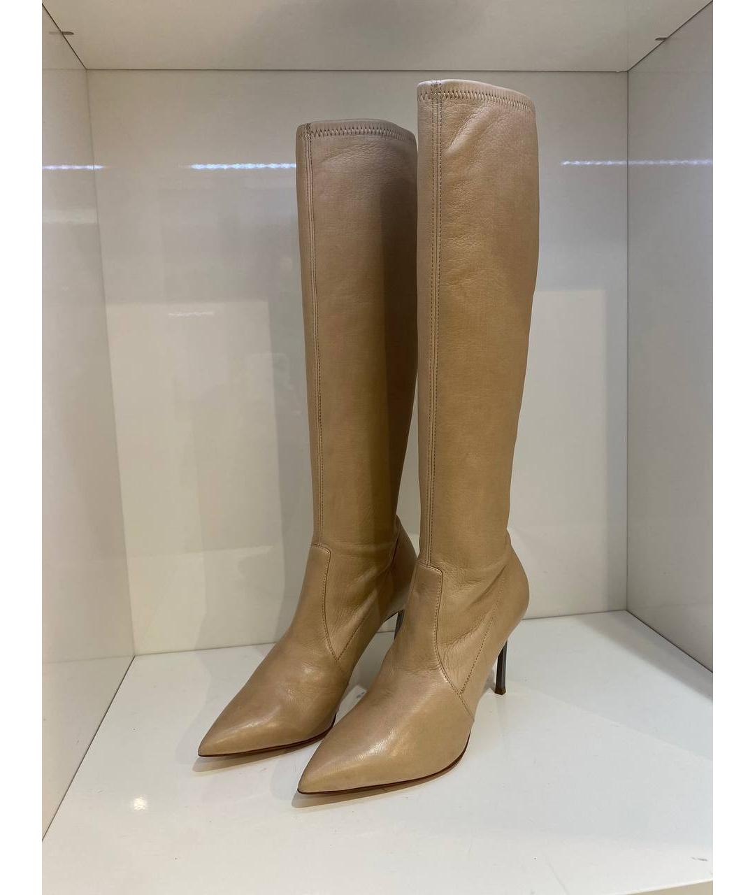 CASADEI Бежевые кожаные сапоги, фото 2