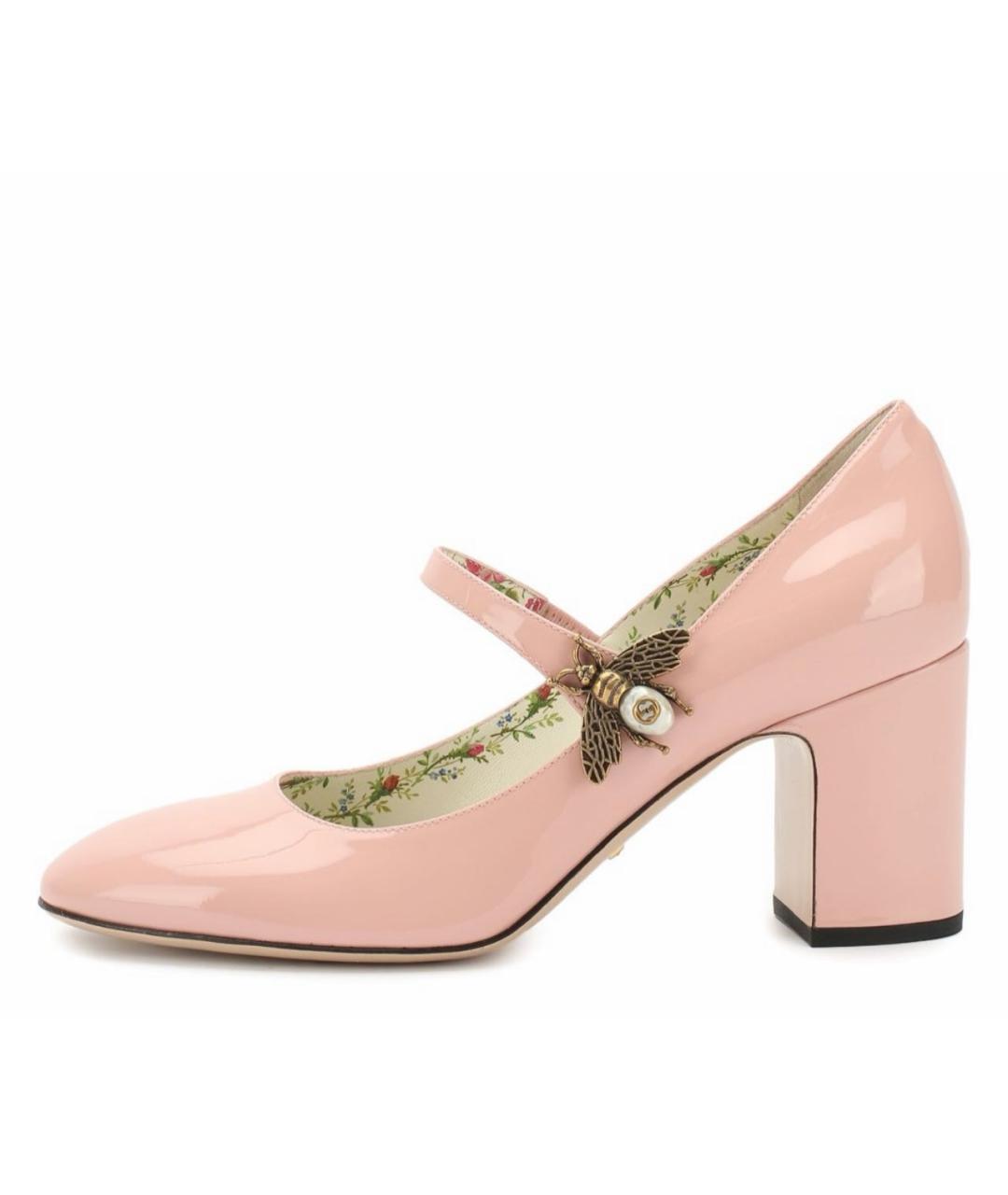 GUCCI Розовые туфли из лакированной кожи, фото 4