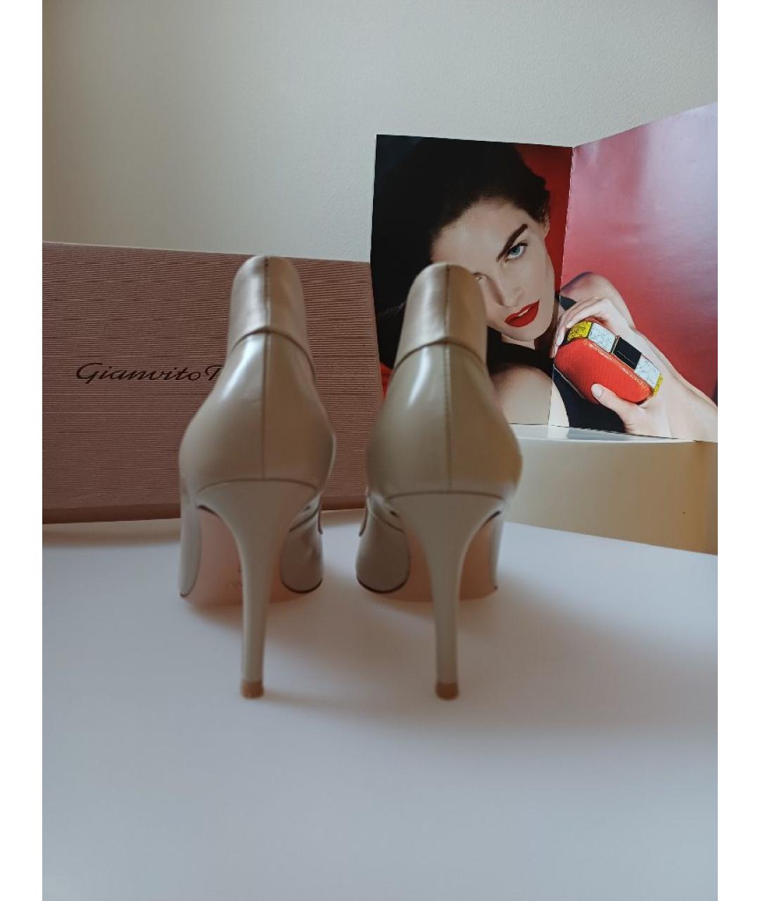 GIANVITO ROSSI Бежевые кожаные туфли, фото 7