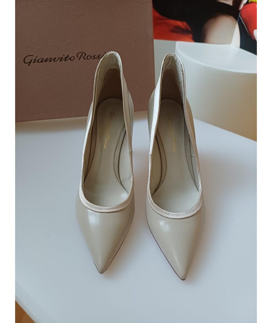 GIANVITO ROSSI Бежевые кожаные туфли, фото 6