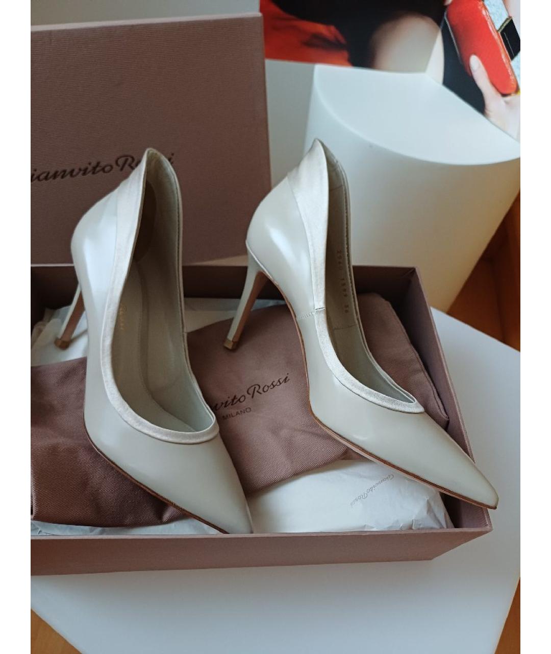 GIANVITO ROSSI Бежевые кожаные туфли, фото 5