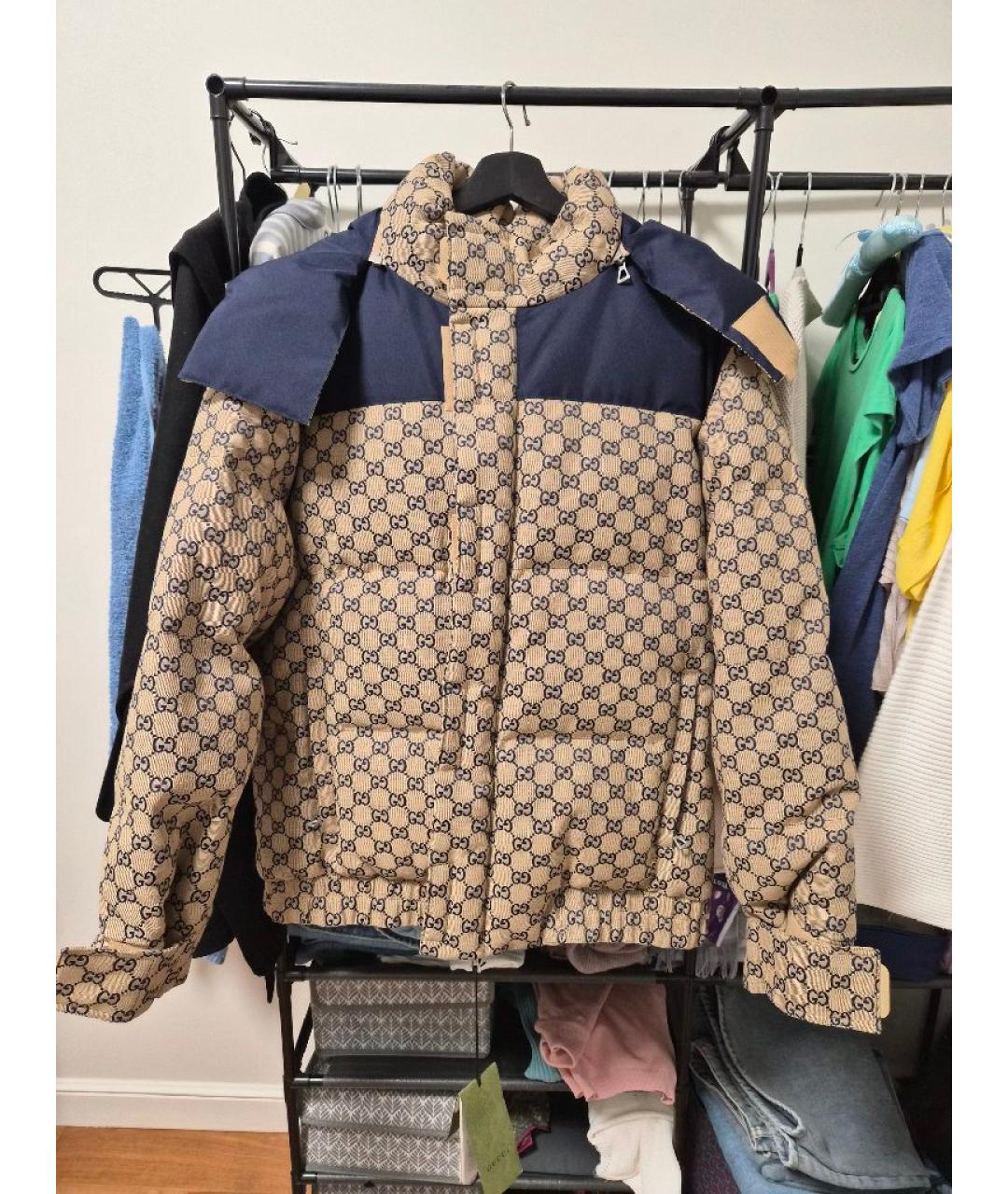 GUCCI Коричневый хлопковый пуховик, фото 7