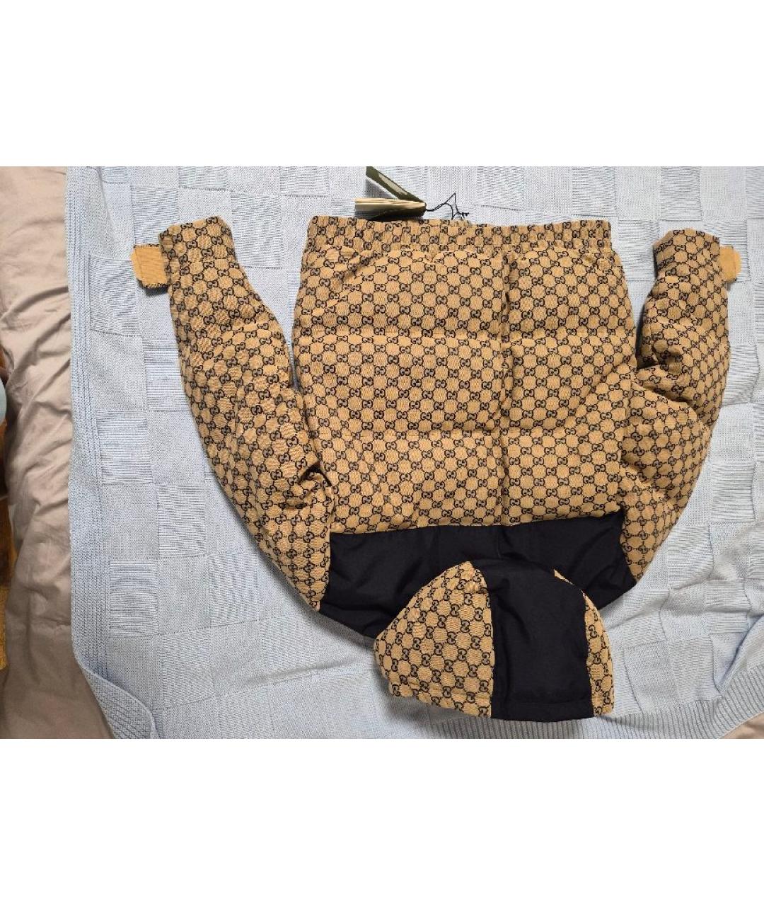 GUCCI Коричневый хлопковый пуховик, фото 6