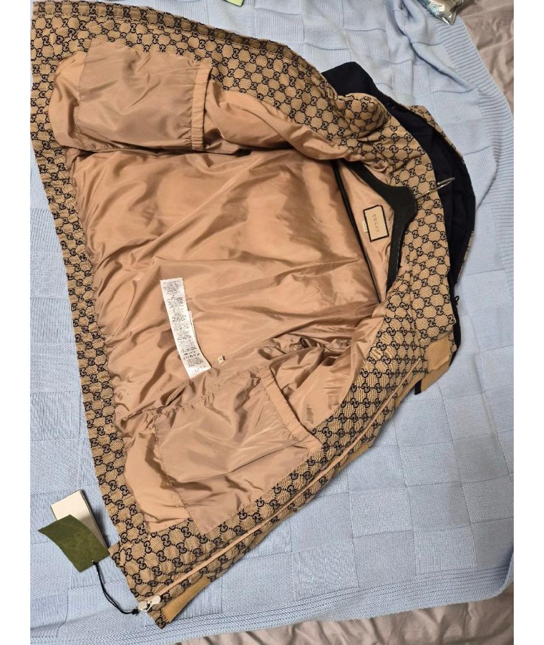 GUCCI Коричневый хлопковый пуховик, фото 3