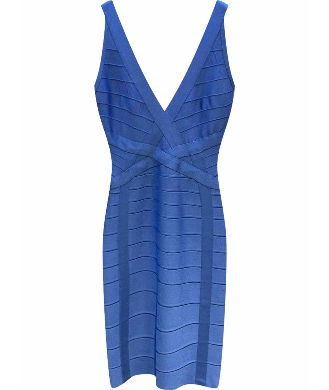 HERVE LEGER Голубое повседневное платье, фото 1