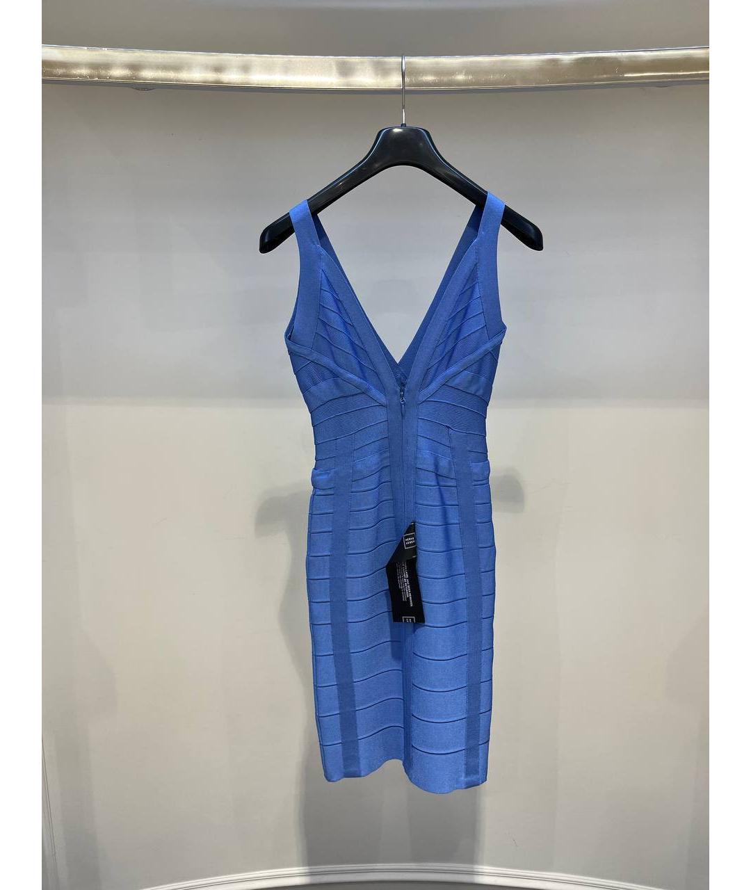 HERVE LEGER Голубое повседневное платье, фото 3