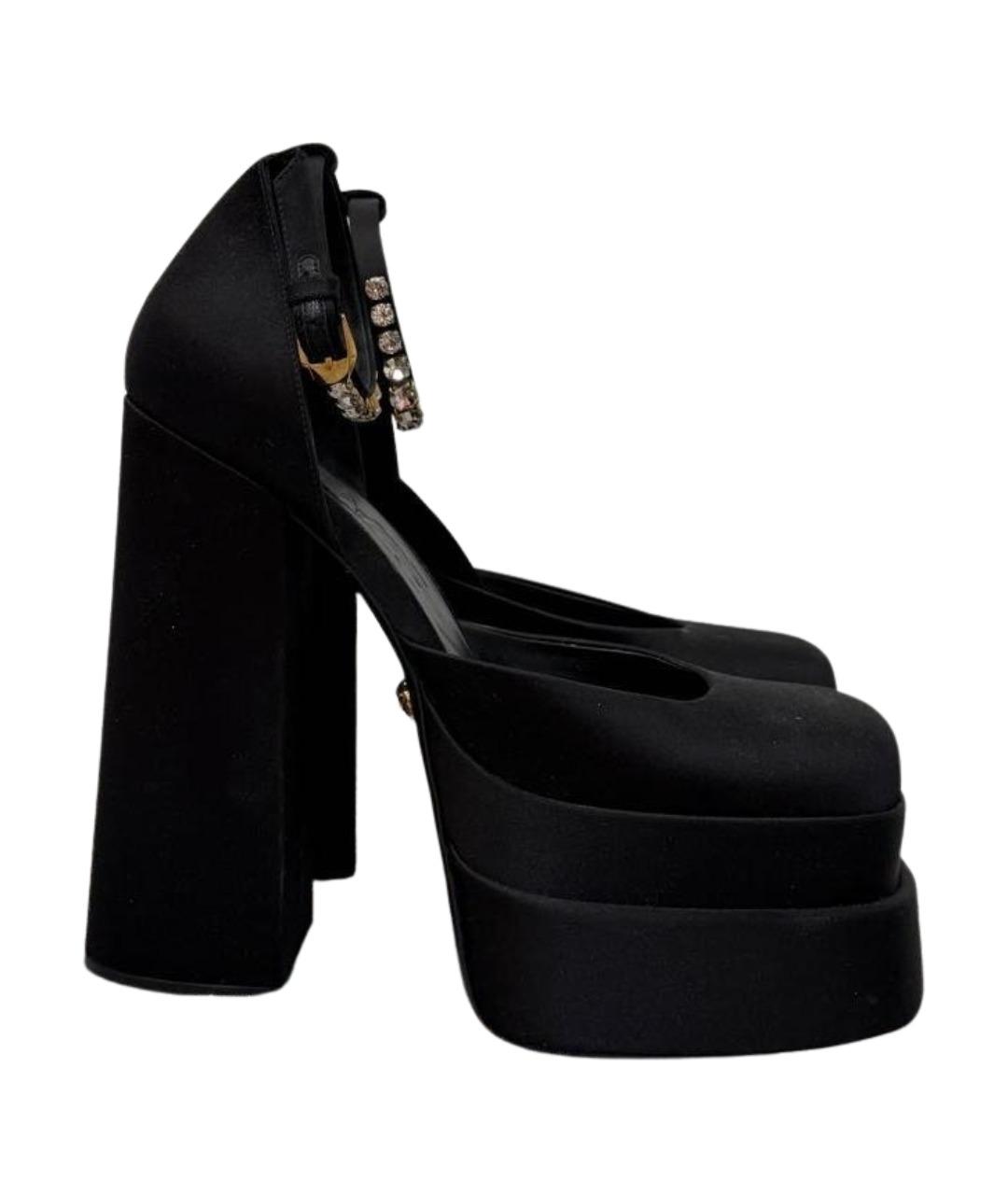 VERSACE Черные текстильные туфли, фото 1