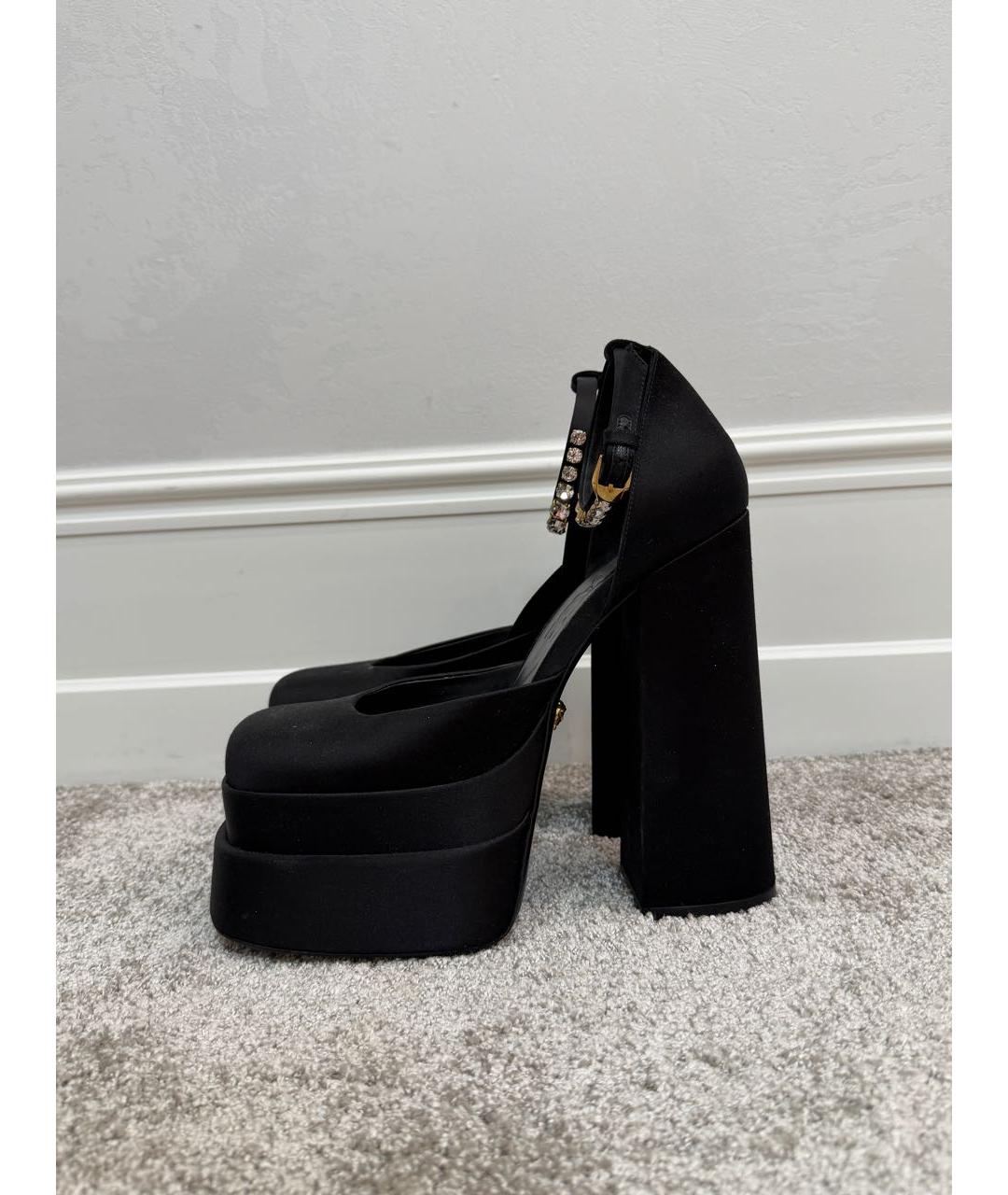 VERSACE Черные текстильные туфли, фото 9