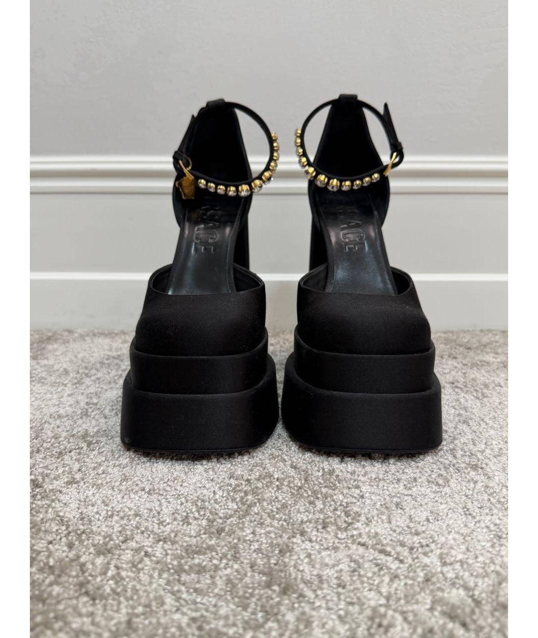 VERSACE Черные текстильные туфли, фото 2