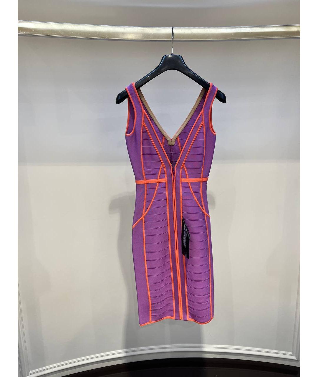 HERVE LEGER Фиолетовое повседневное платье, фото 3