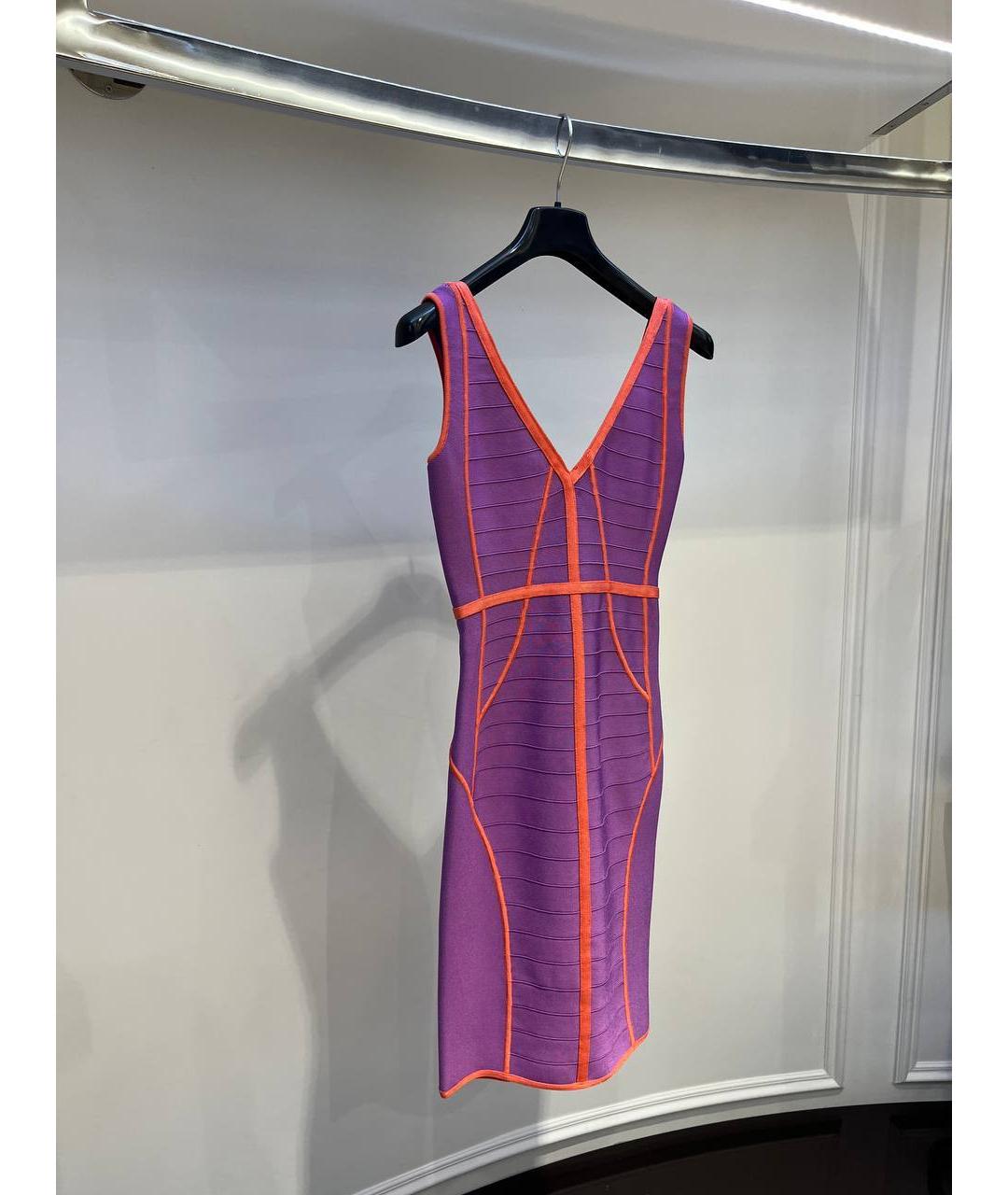 HERVE LEGER Фиолетовое повседневное платье, фото 2