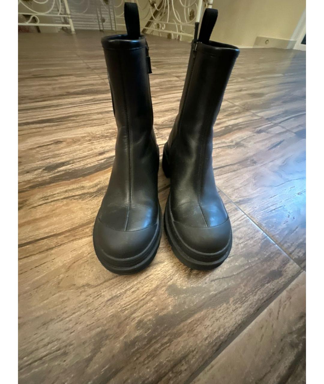 CHRISTIAN DIOR Черные кожаные ботинки, фото 2