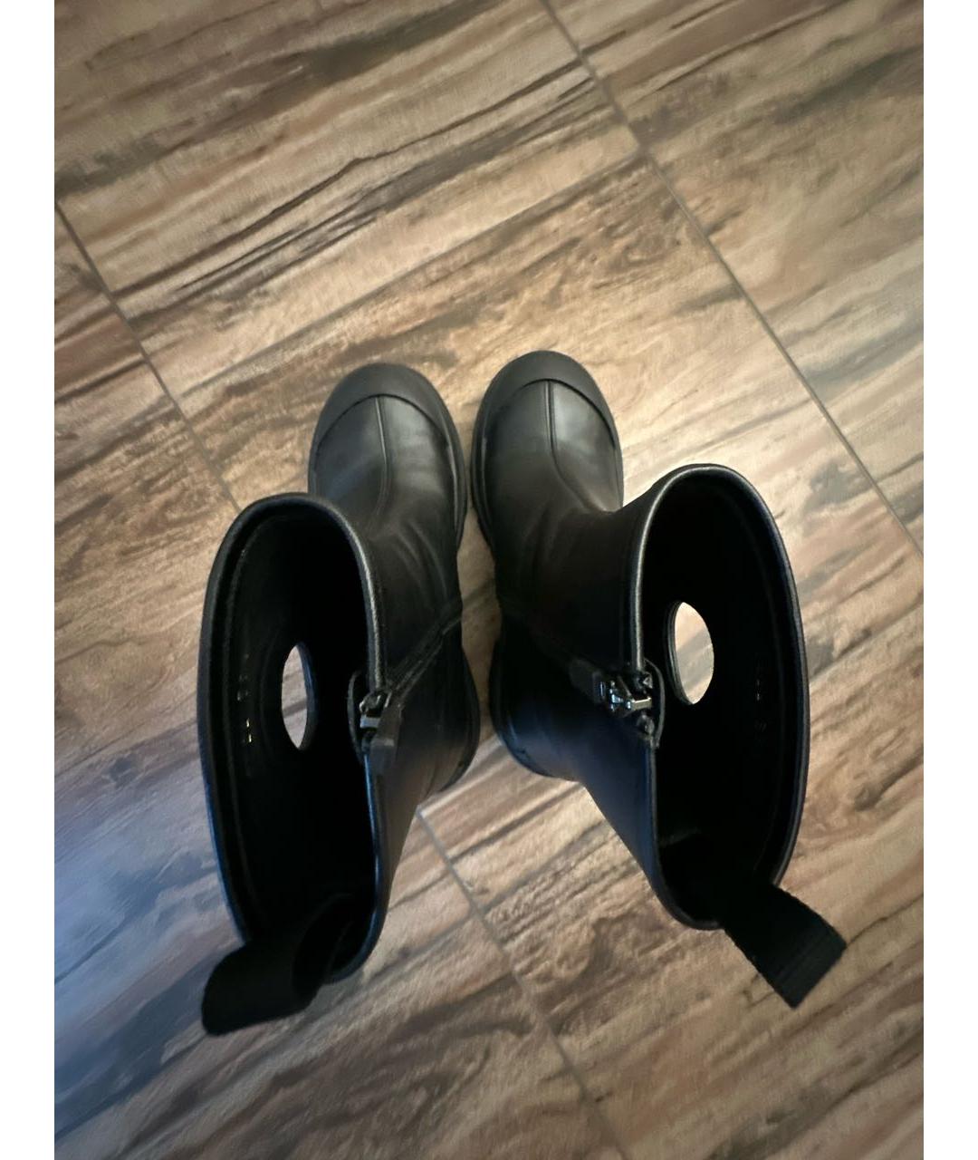 CHRISTIAN DIOR Черные кожаные ботинки, фото 3