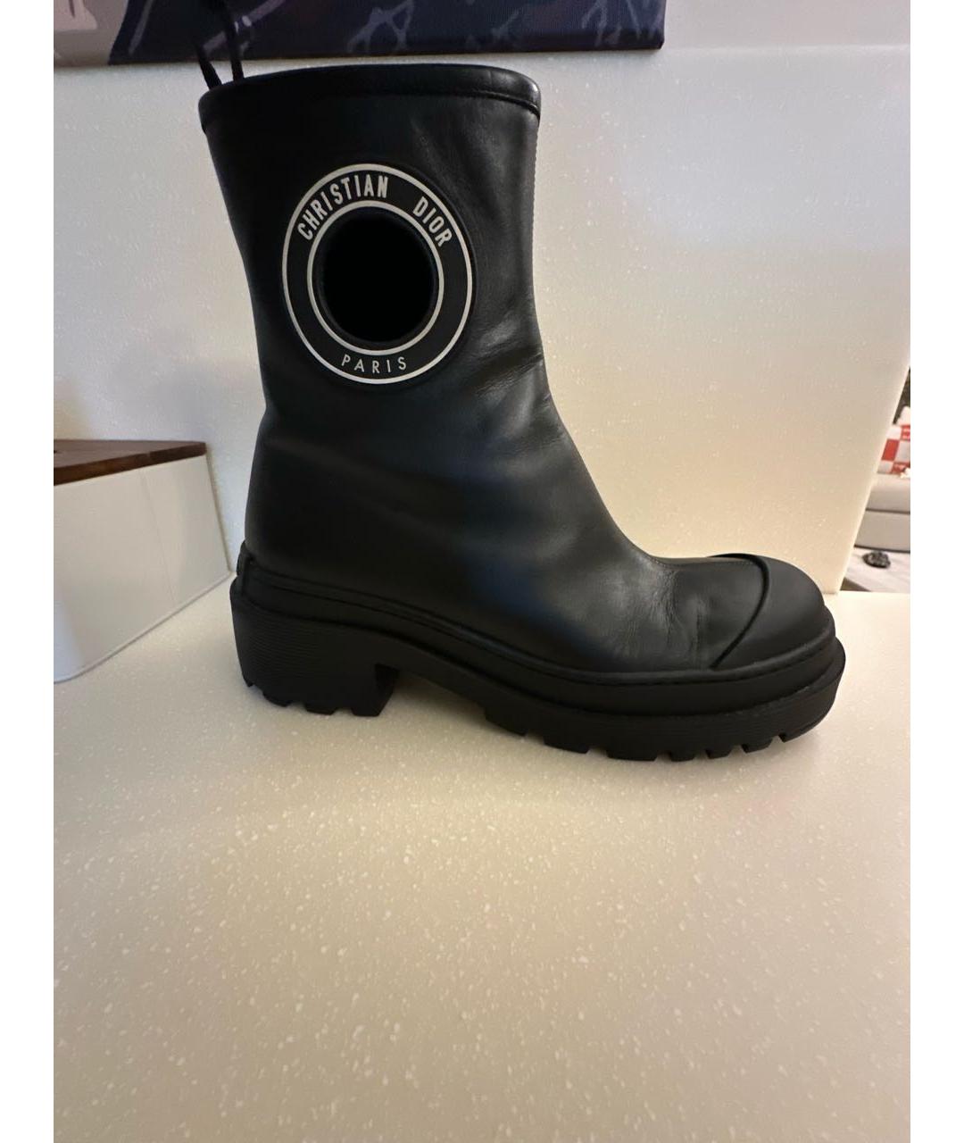 CHRISTIAN DIOR Черные кожаные ботинки, фото 9