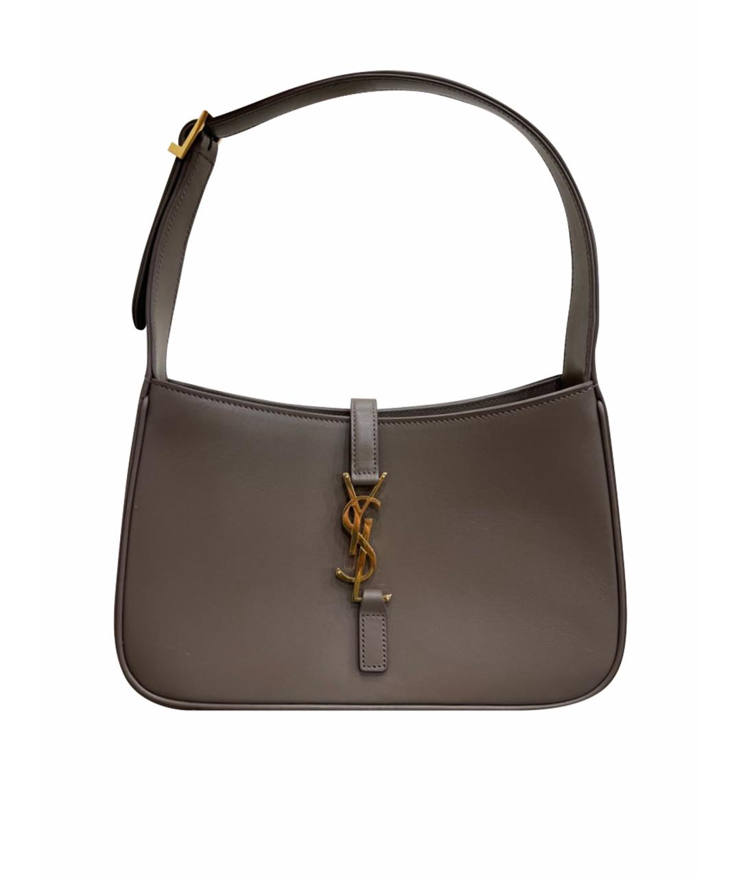 SAINT LAURENT Серая кожаная сумка через плечо, фото 1