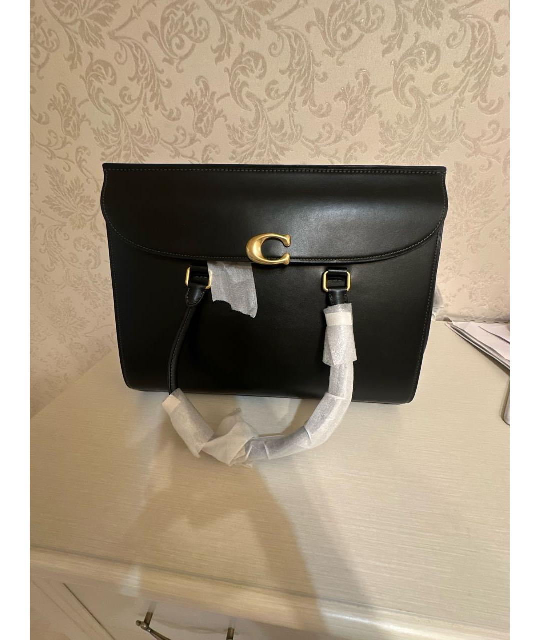 COACH Черная кожаная сумка через плечо, фото 5