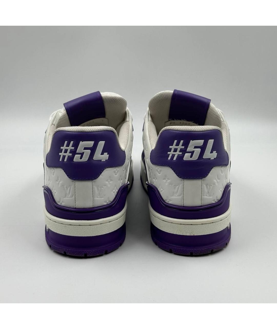 LOUIS VUITTON Синие кожаные низкие кроссовки / кеды, фото 5