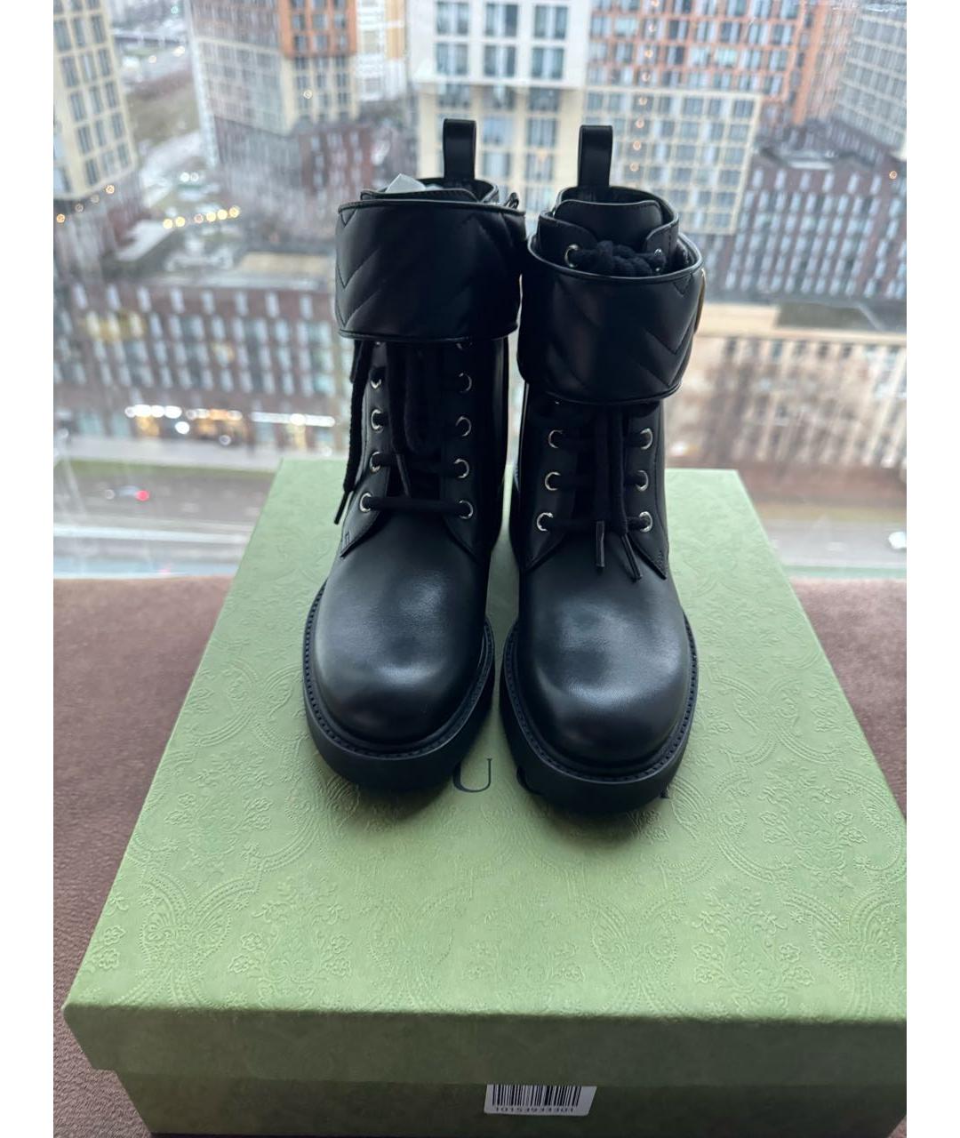 GUCCI Черные кожаные ботинки, фото 2