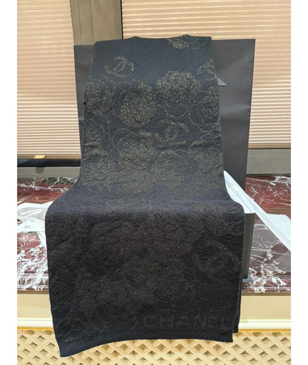 CHANEL Черная шерстяная шапка, фото 2