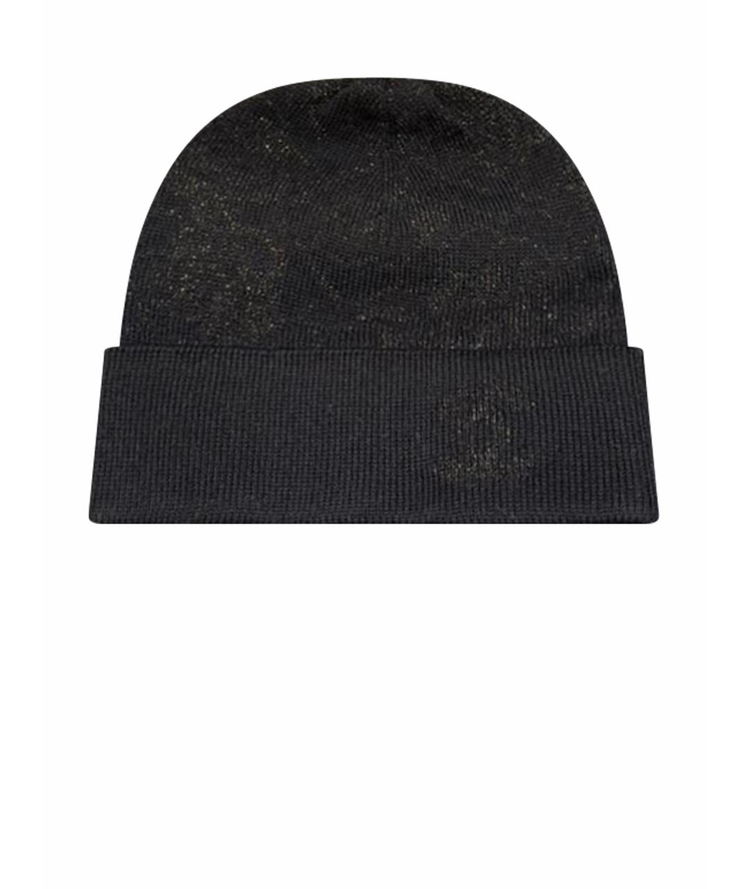 CHANEL Черная шерстяная шапка, фото 1
