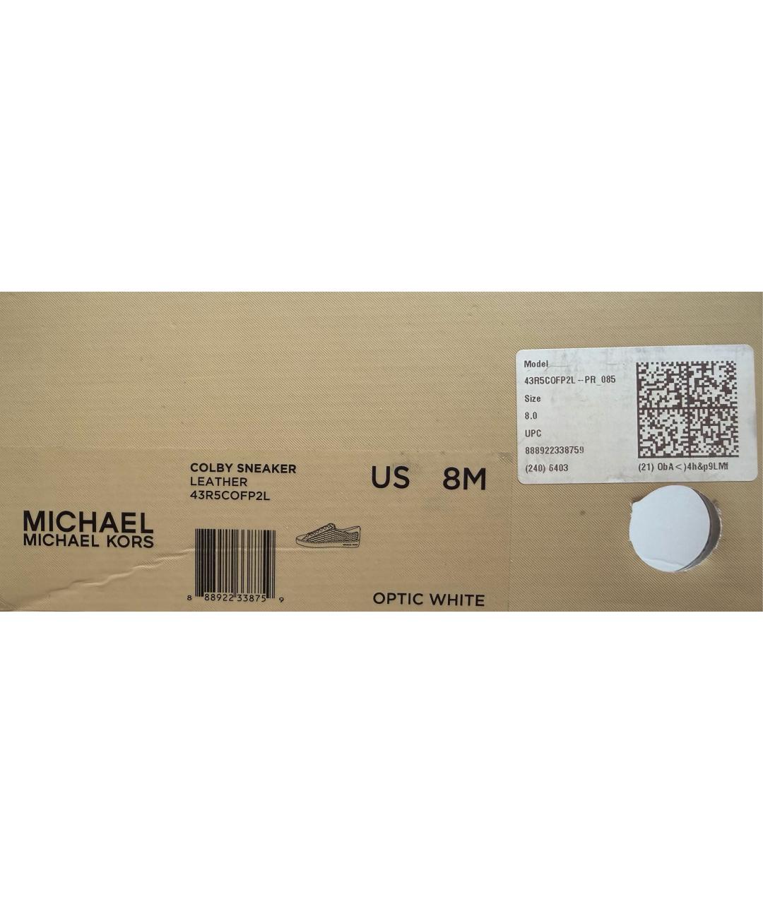 MICHAEL KORS Белые кожаные кеды, фото 6