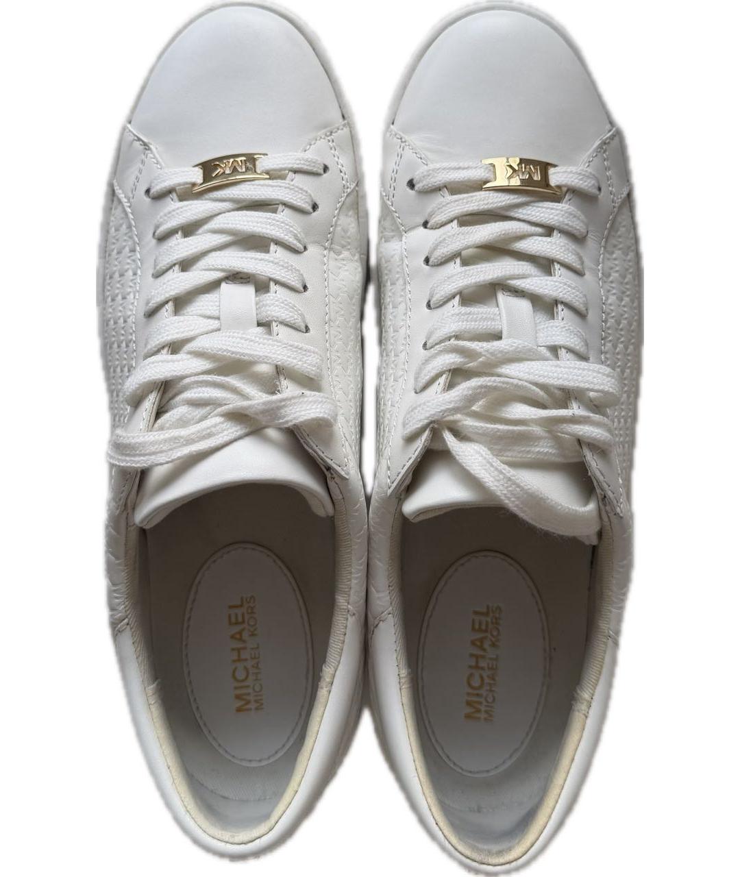 MICHAEL KORS Белые кожаные кеды, фото 3