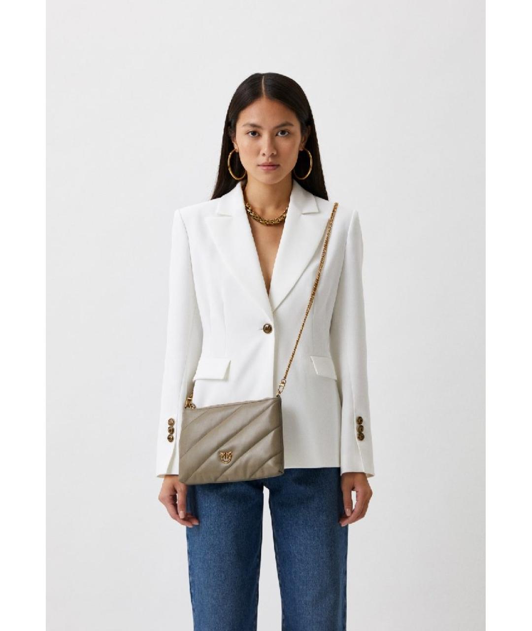 LIU JO Серая кожаная сумка через плечо, фото 3