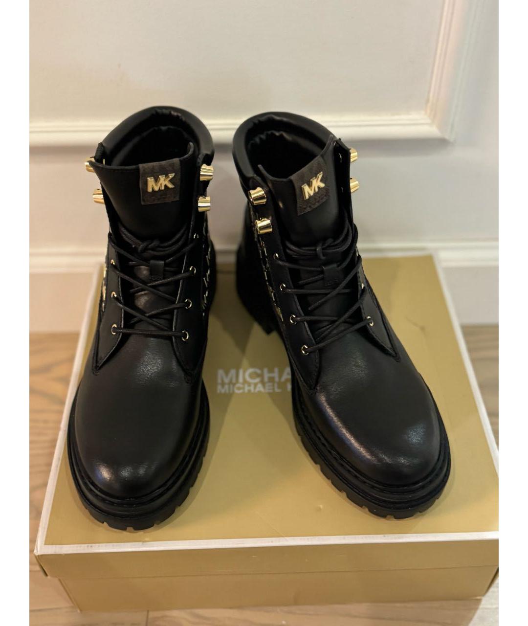 MICHAEL MICHAEL KORS Черные кожаные ботинки, фото 2