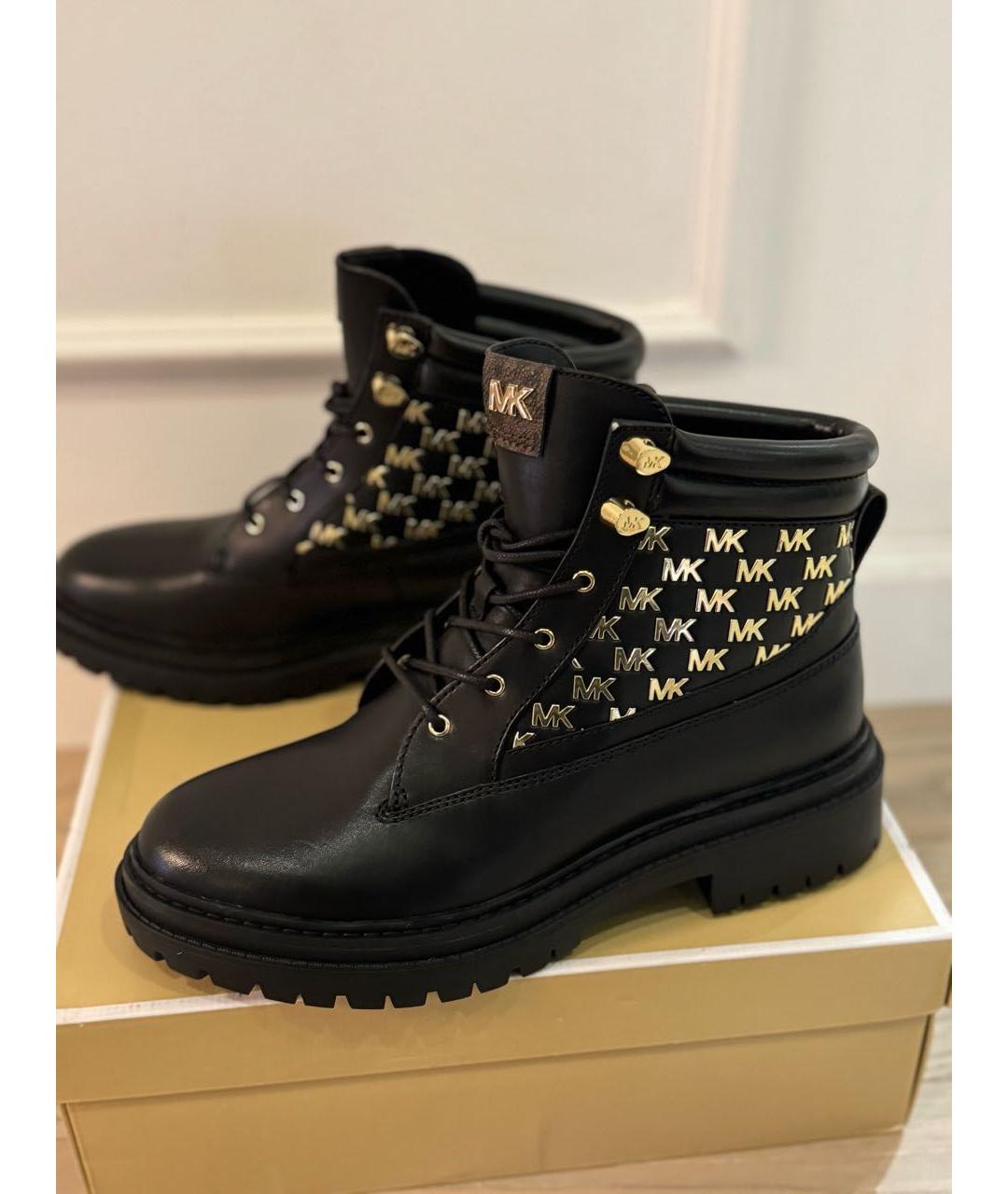 MICHAEL MICHAEL KORS Черные кожаные ботинки, фото 7