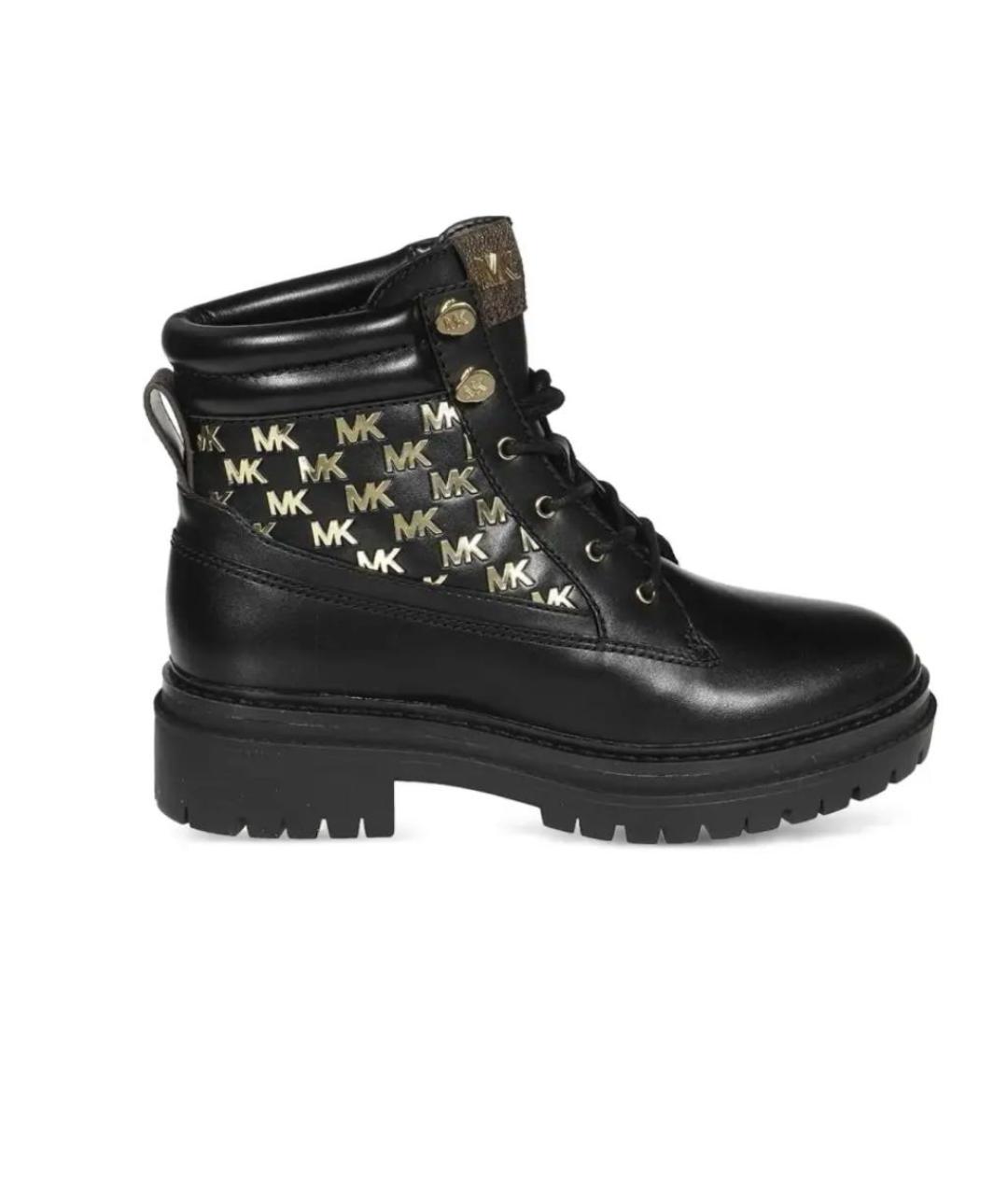 MICHAEL MICHAEL KORS Черные кожаные ботинки, фото 1
