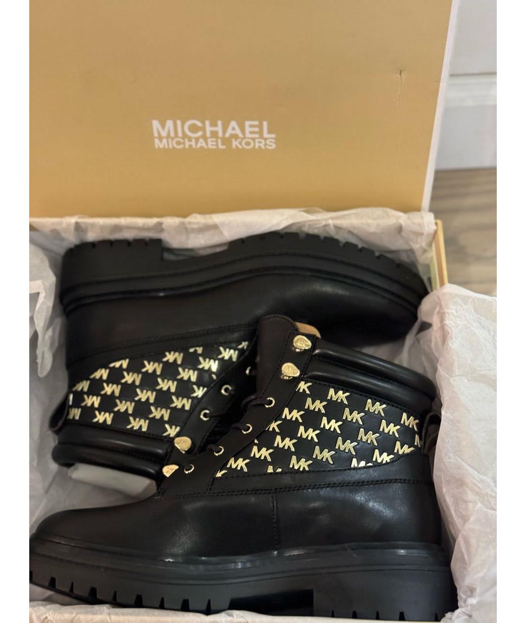 MICHAEL MICHAEL KORS Черные кожаные ботинки, фото 3