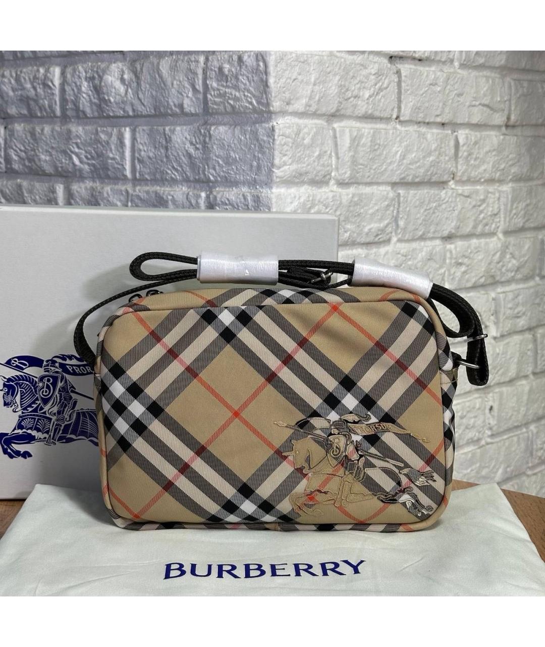BURBERRY Бежевая тканевая сумка на плечо, фото 6