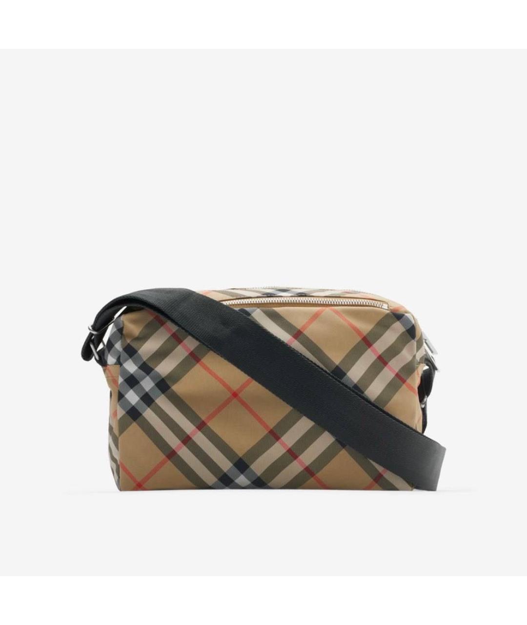 BURBERRY Бежевая тканевая сумка на плечо, фото 2