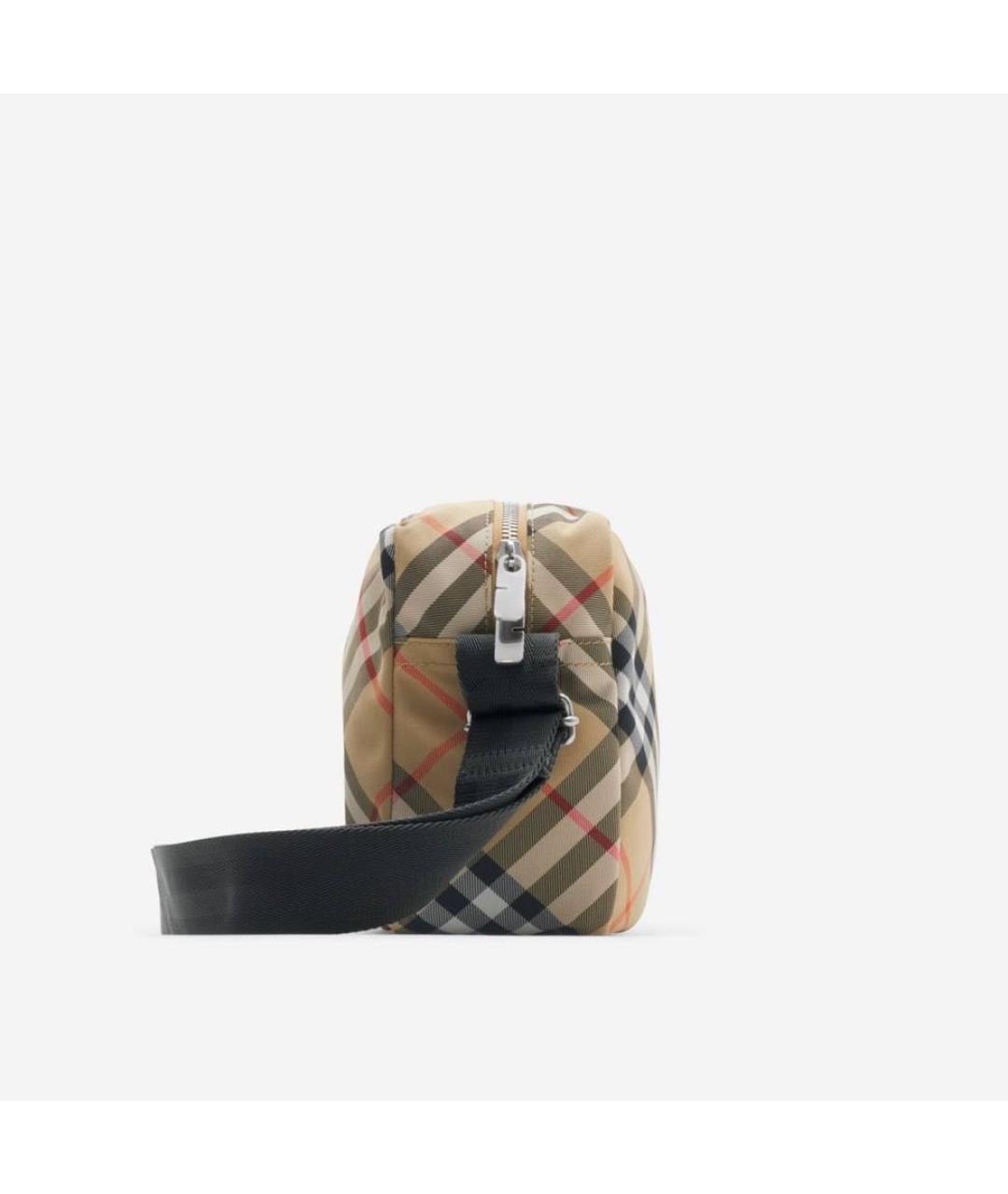 BURBERRY Бежевая тканевая сумка на плечо, фото 3