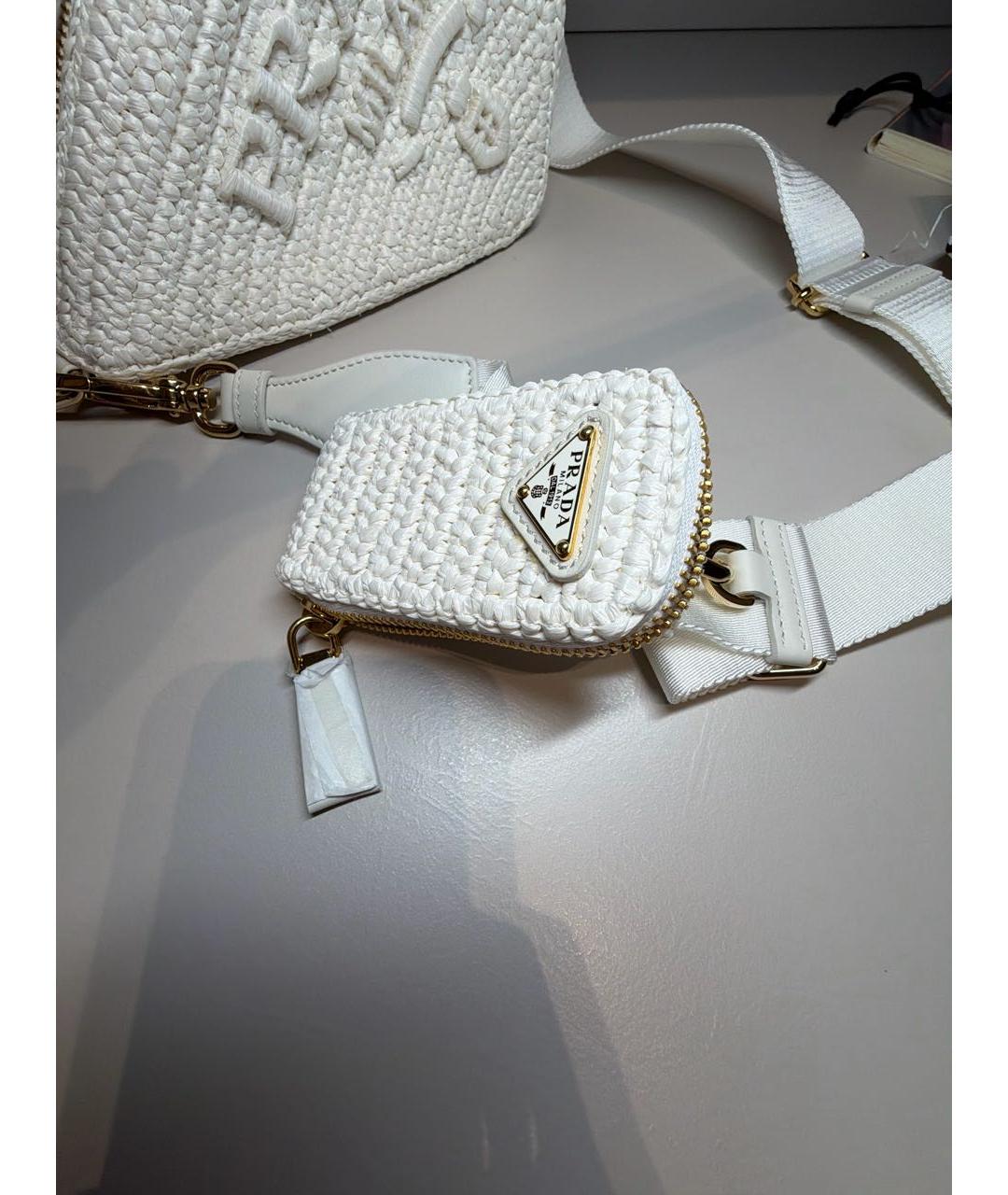 PRADA Белая пелетеная сумка через плечо, фото 5