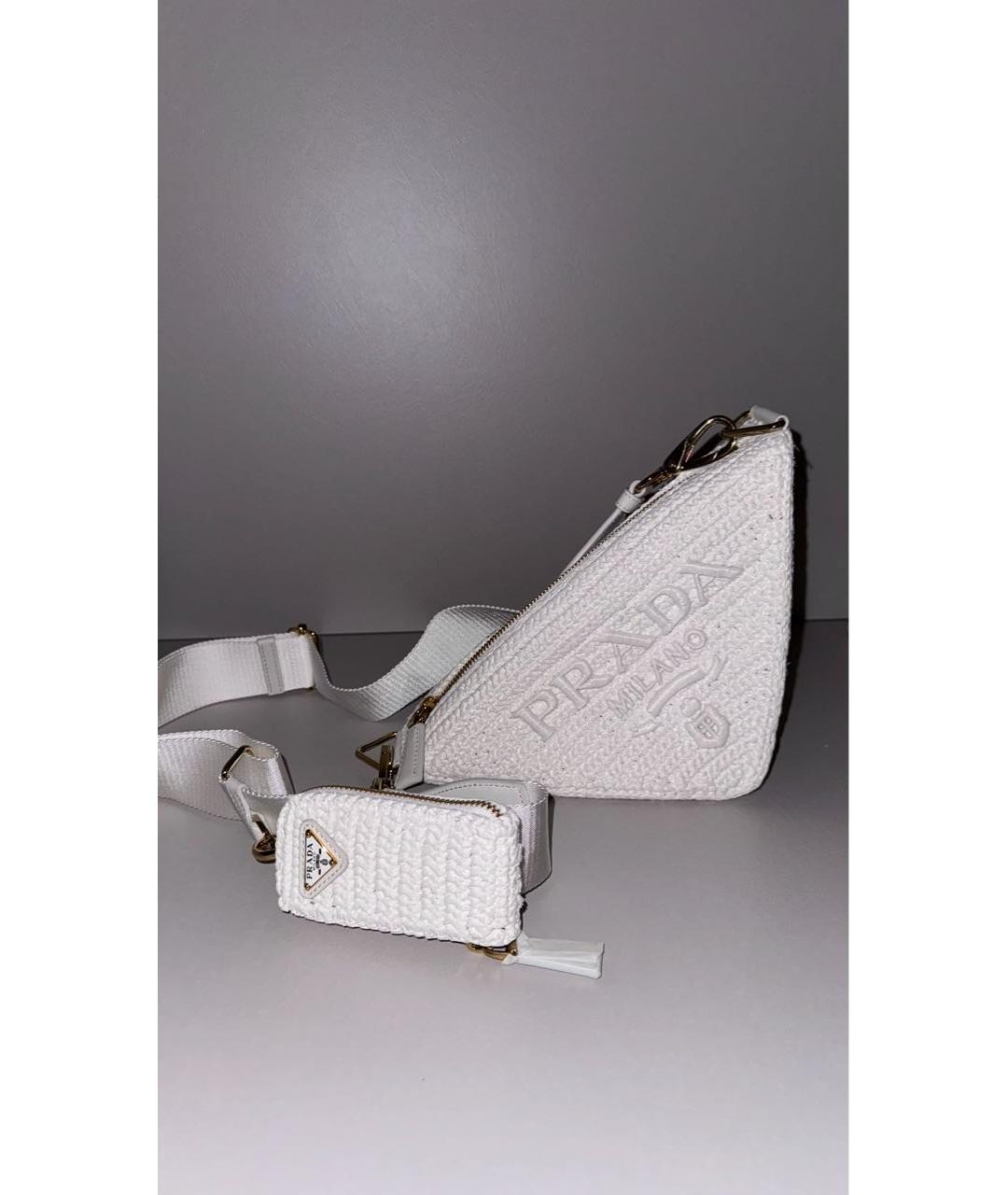 PRADA Белая пелетеная сумка через плечо, фото 7