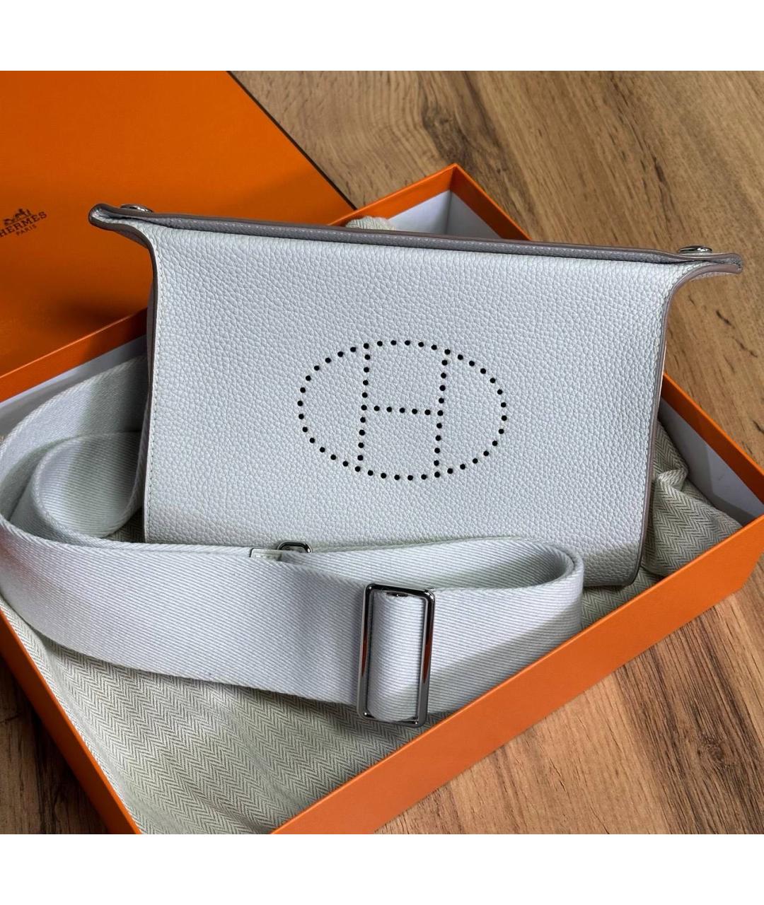 HERMES Серая кожаная сумка на плечо, фото 4