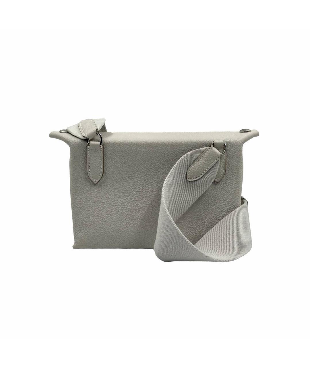 HERMES Серая кожаная сумка на плечо, фото 3
