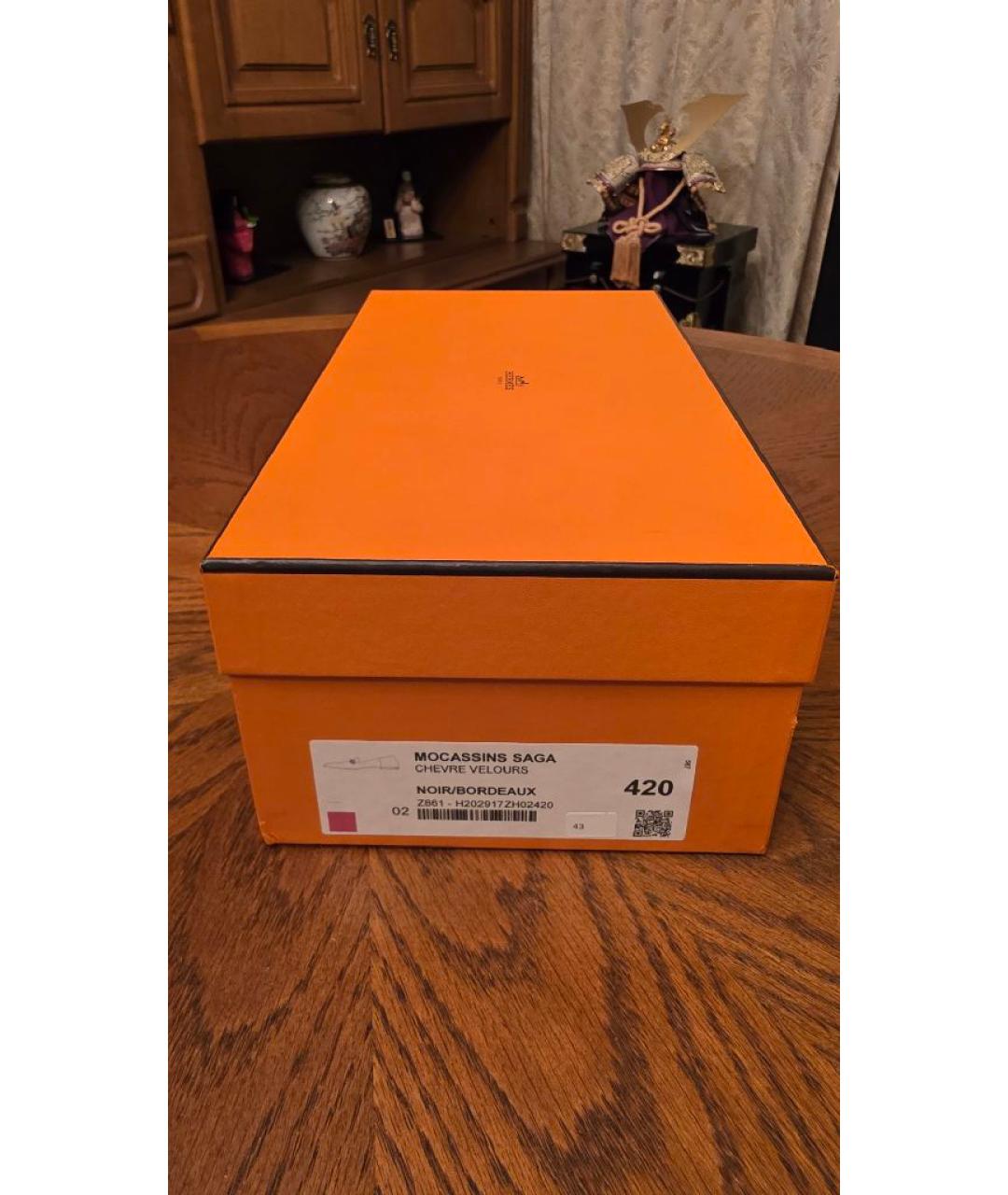 HERMES Коричневые замшевые мокасины, фото 6