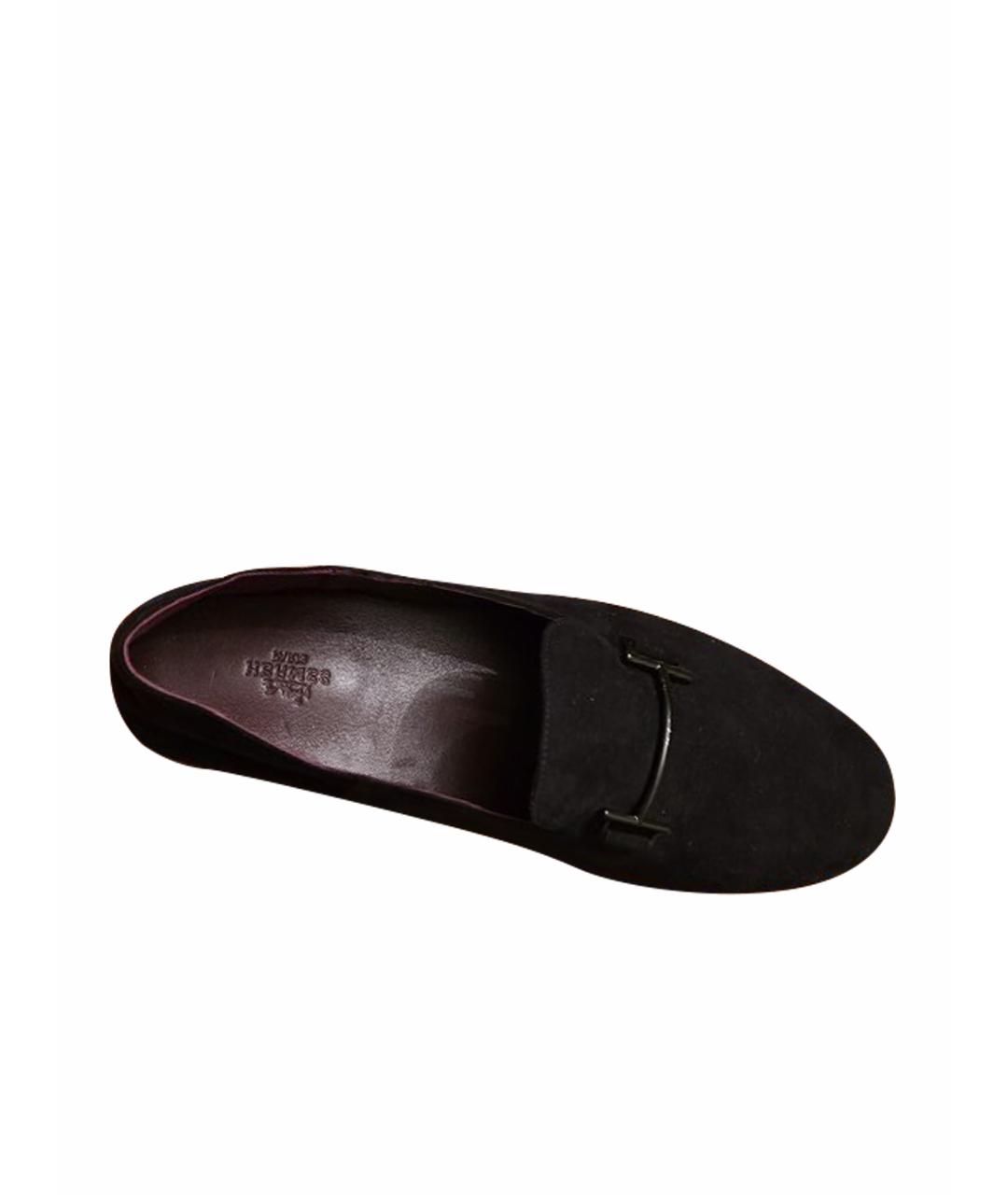 HERMES Коричневые замшевые мокасины, фото 1