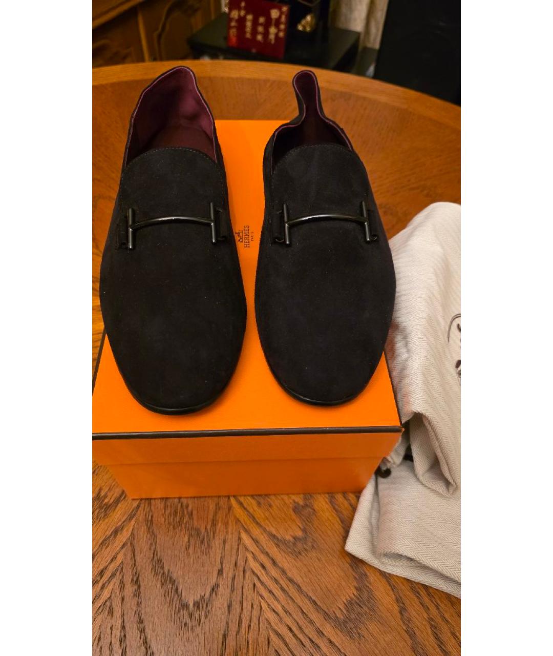 HERMES Коричневые замшевые мокасины, фото 3