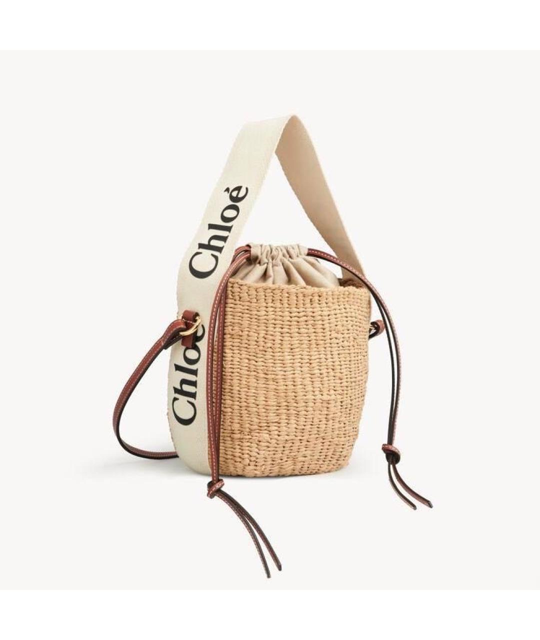 CHLOE Бежевая пелетеная сумка через плечо, фото 6