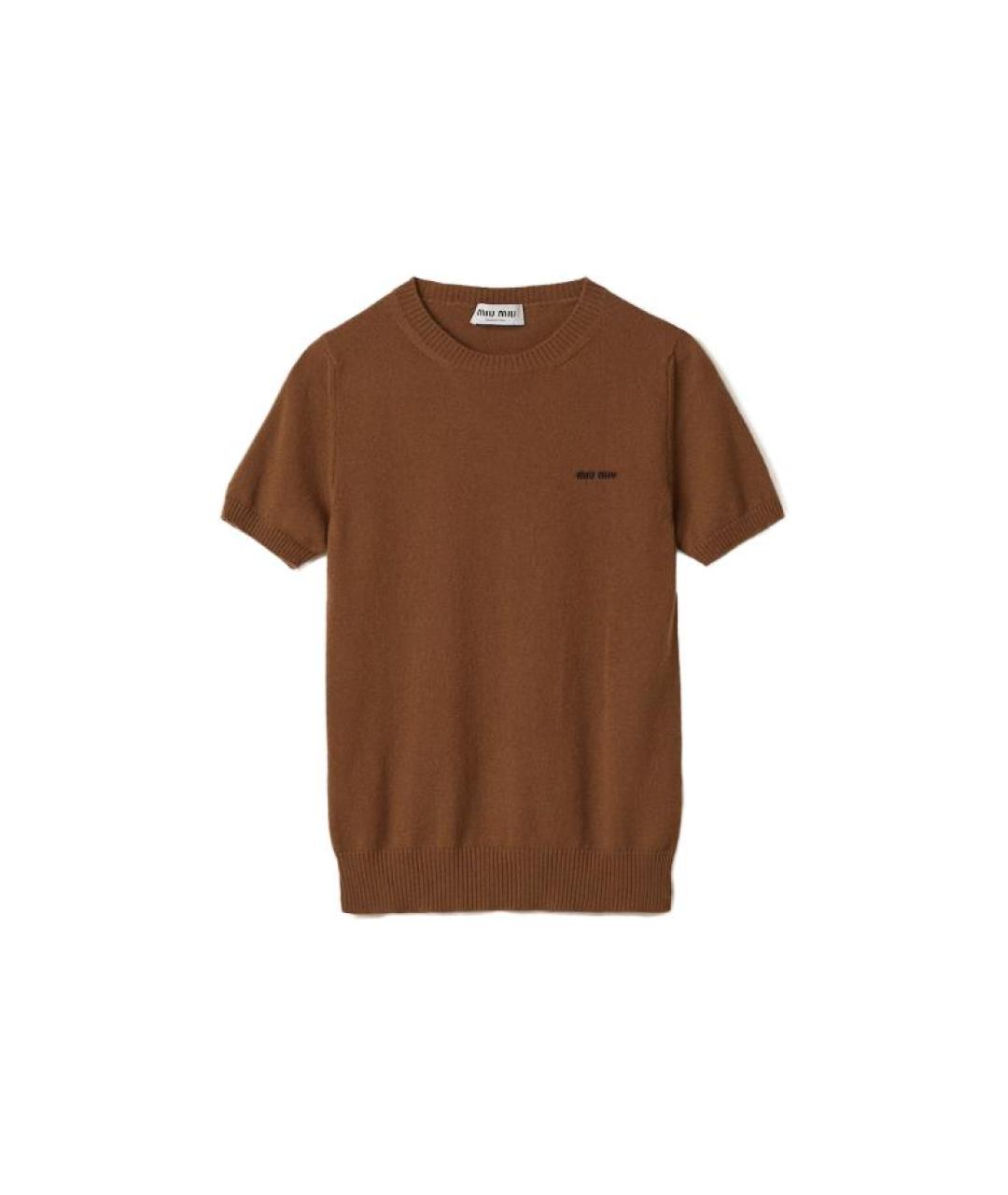 MIU MIU Коричневый кашемировый джемпер / свитер, фото 5