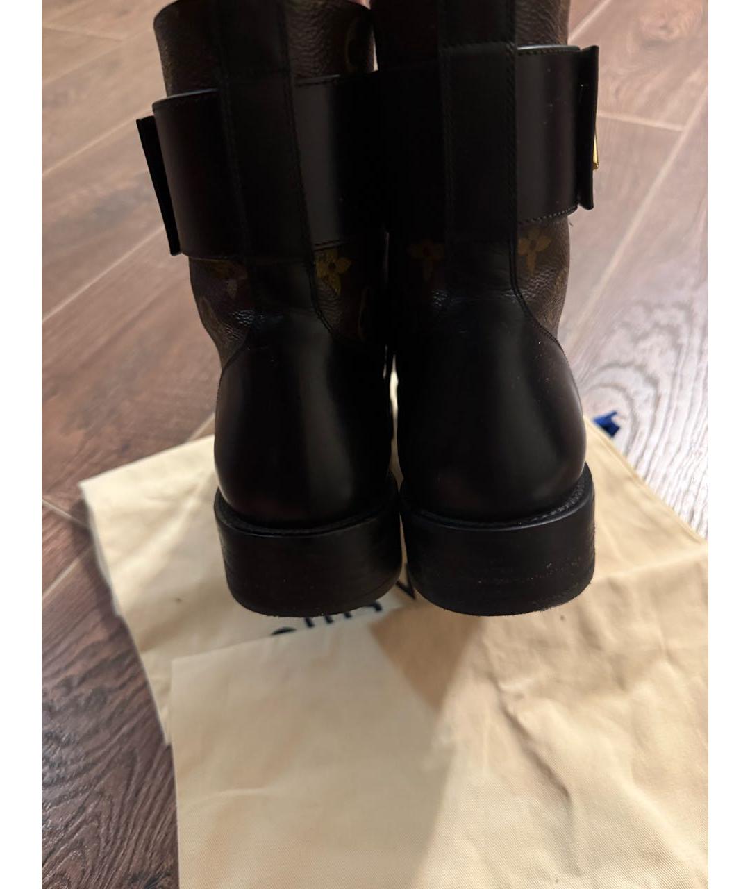 LOUIS VUITTON Коричневые кожаные ботинки, фото 2