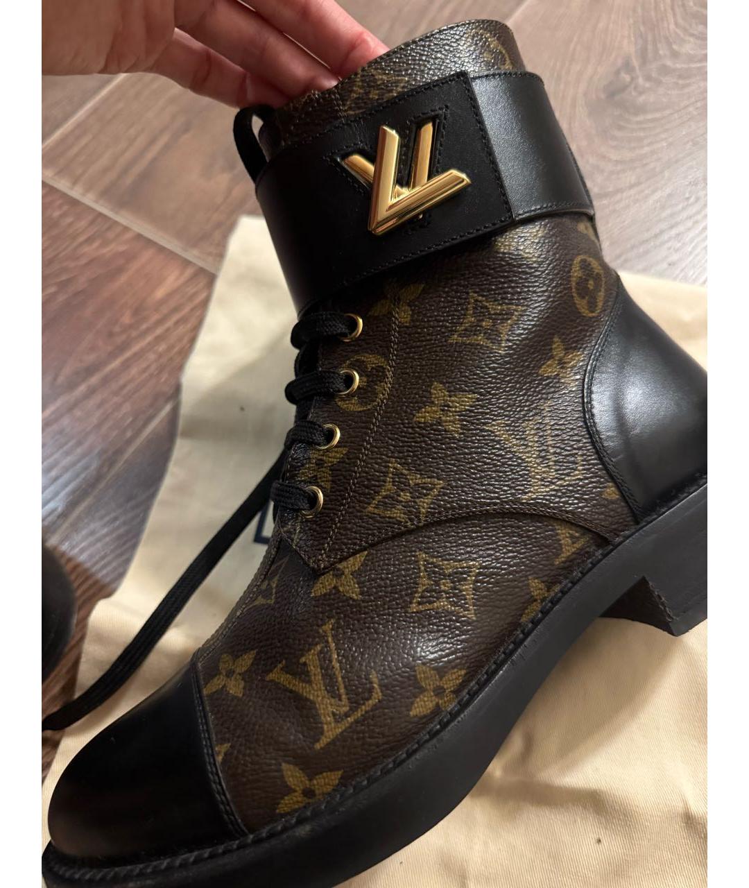 LOUIS VUITTON Коричневые кожаные ботинки, фото 4