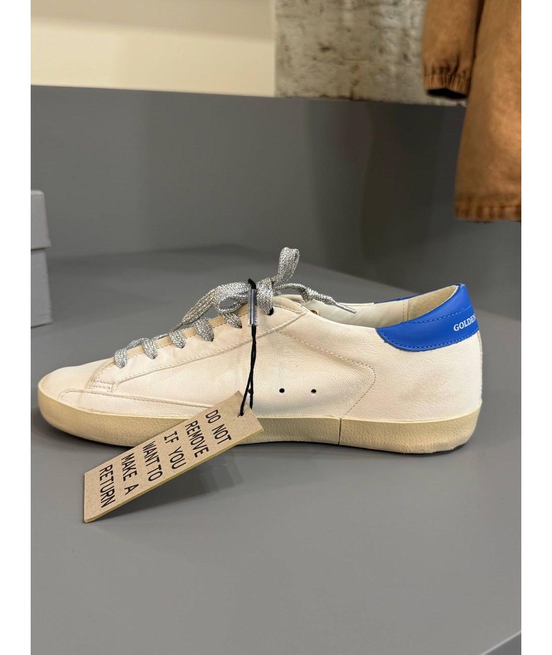 GOLDEN GOOSE DELUXE BRAND Белые кожаные низкие кроссовки / кеды, фото 2